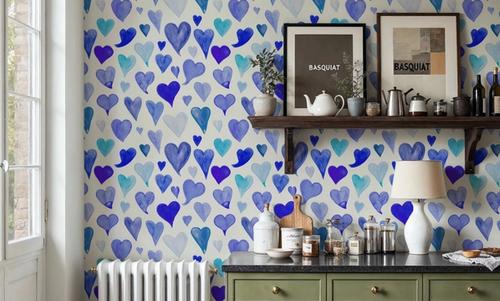 Blue Painted Hearts