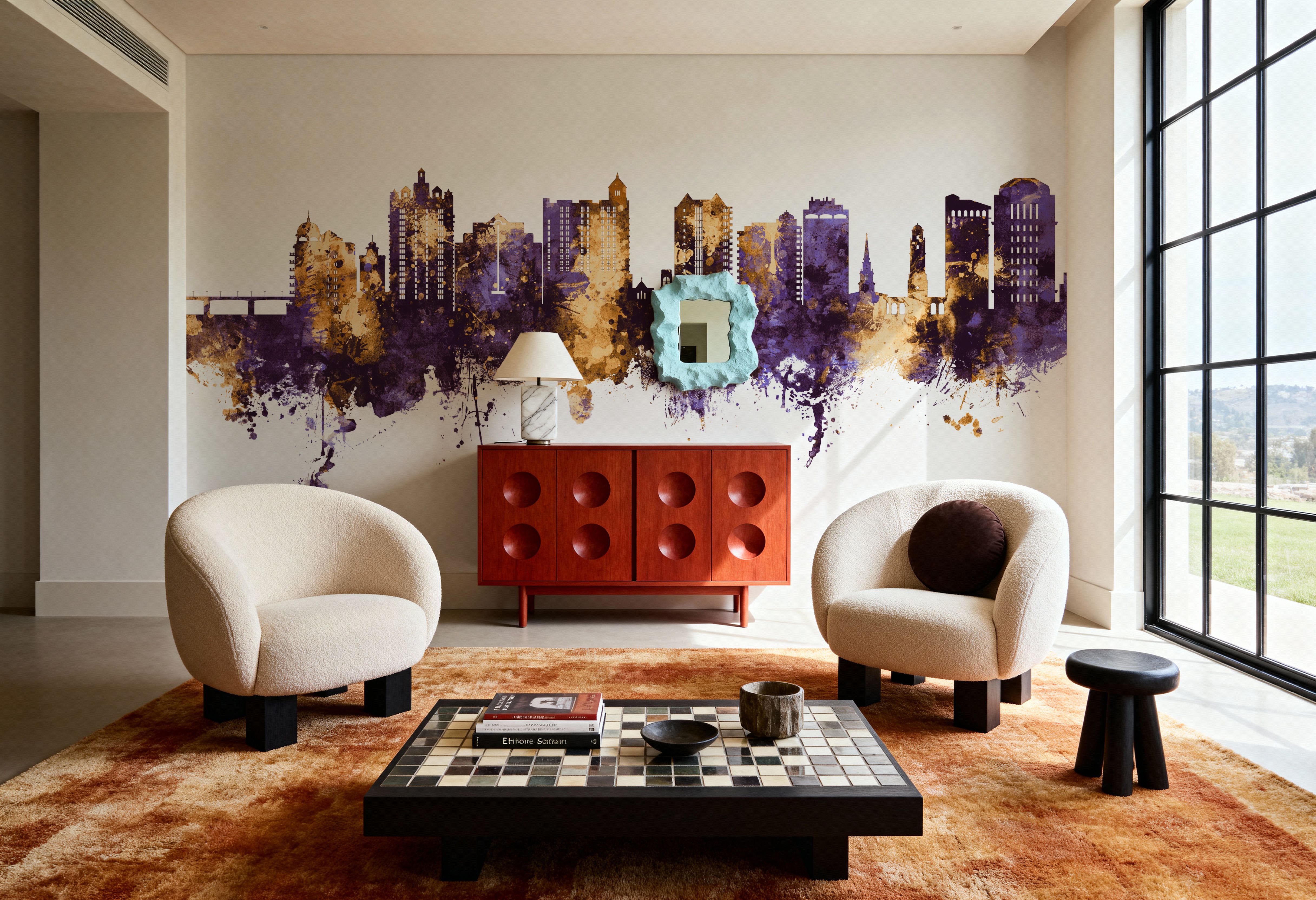 Sarasota Florida Skyline Purple & Gold