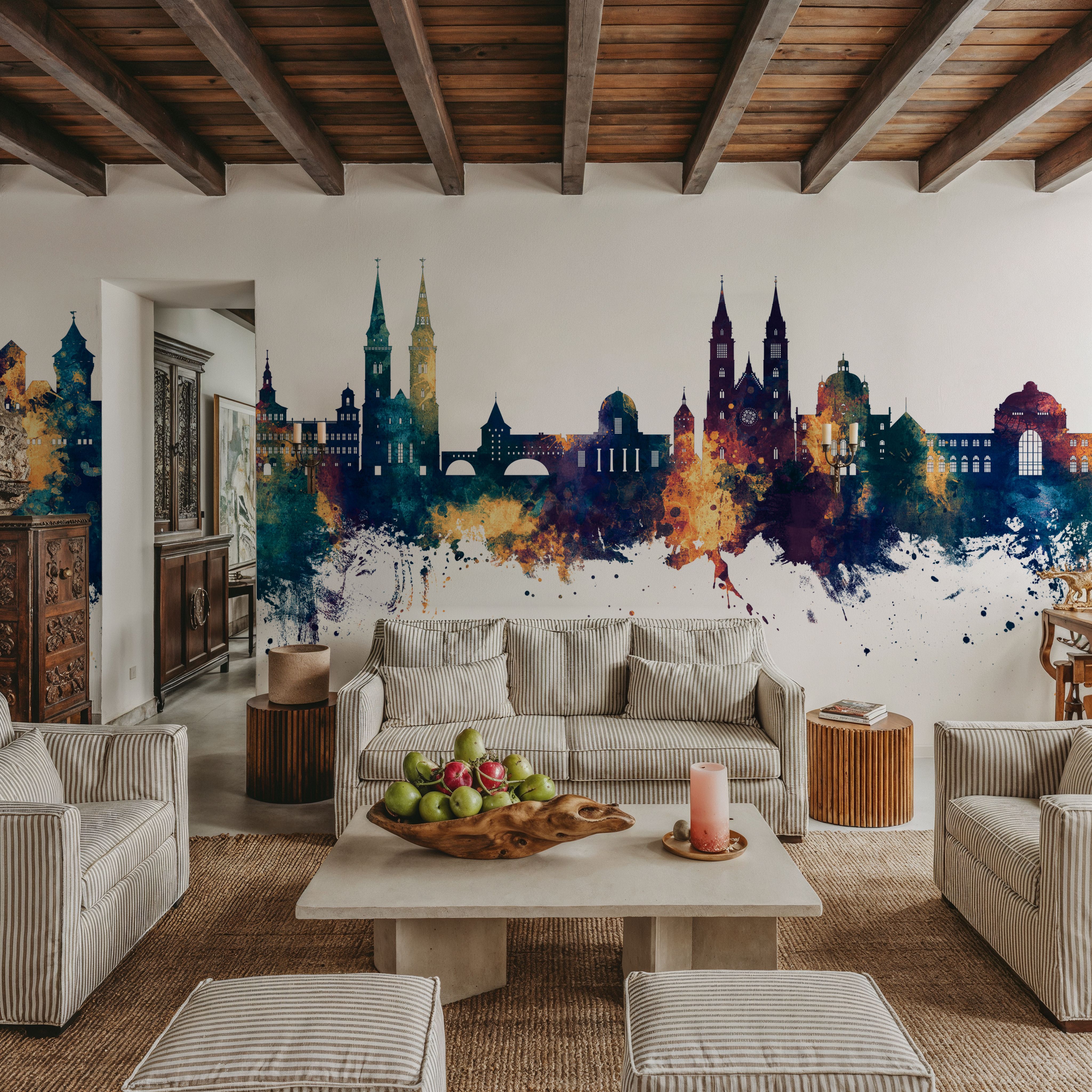 Nürnberg Germany Skyline Blue & Bronze