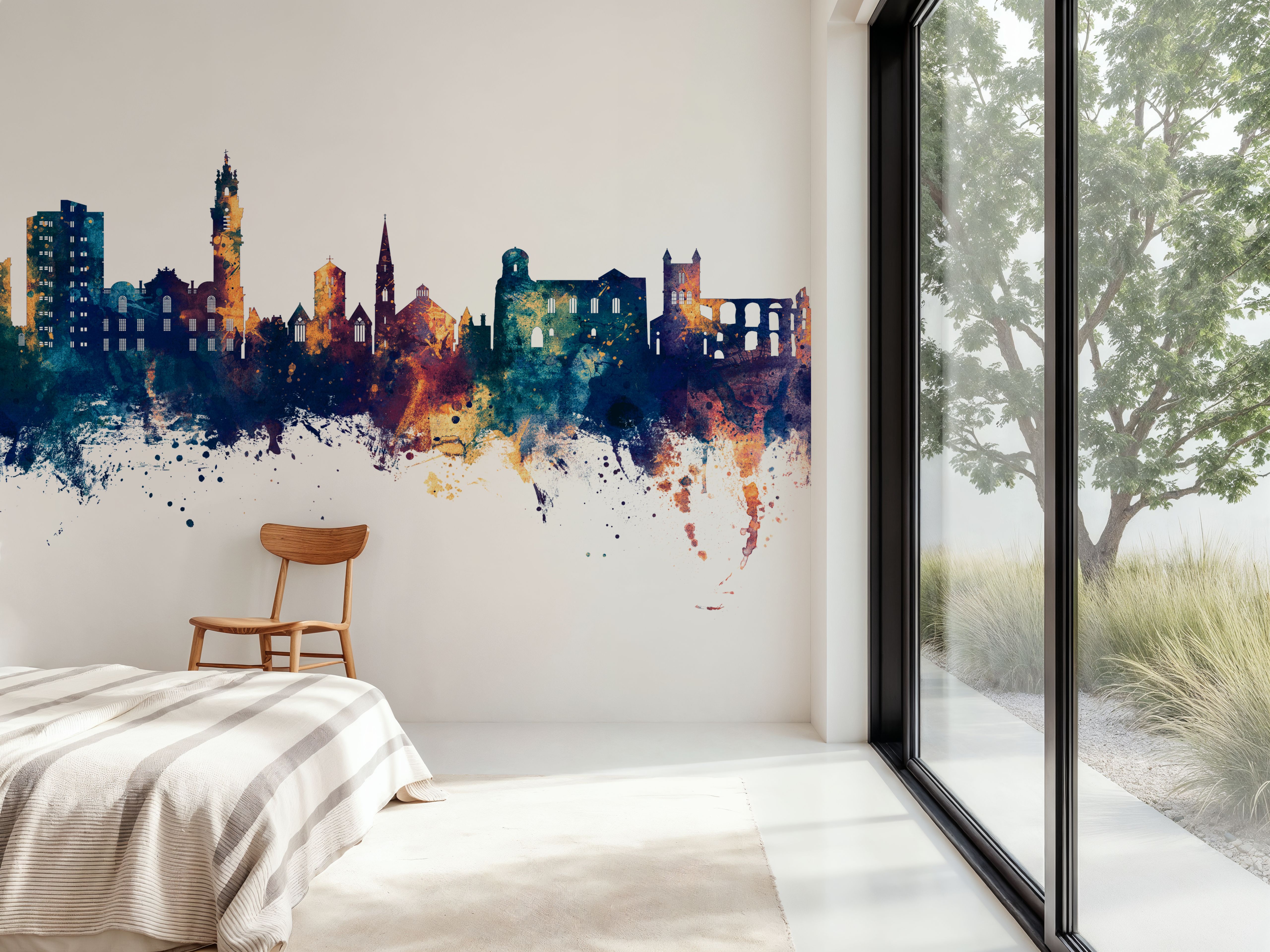 Colchester England Skyline Blue & Bronze