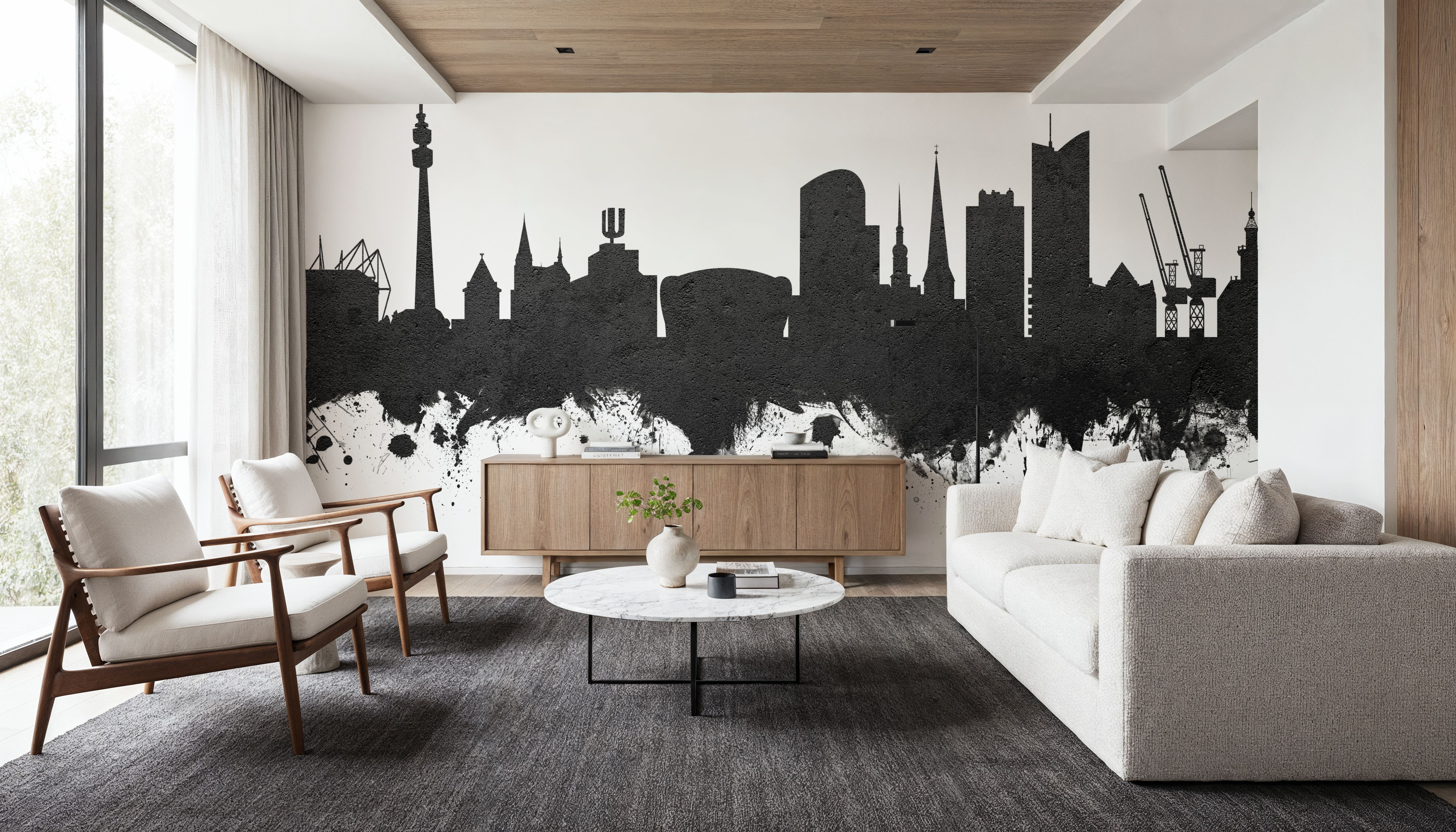Dortmund Germany Skyline Black & White