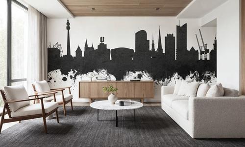 Dortmund Germany Skyline Black & White