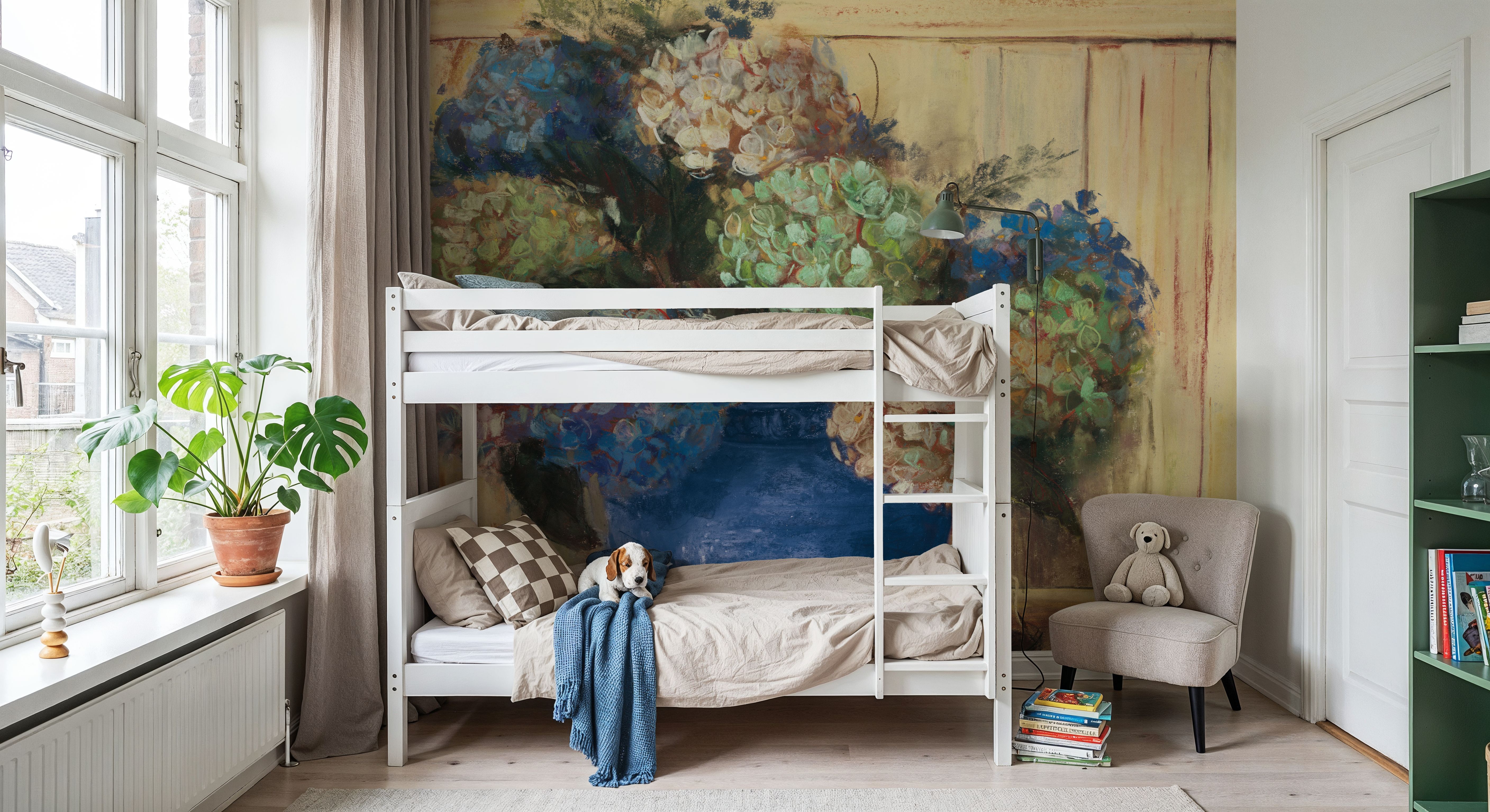 Summer Hydrangea Blue Pot, Wallpaper