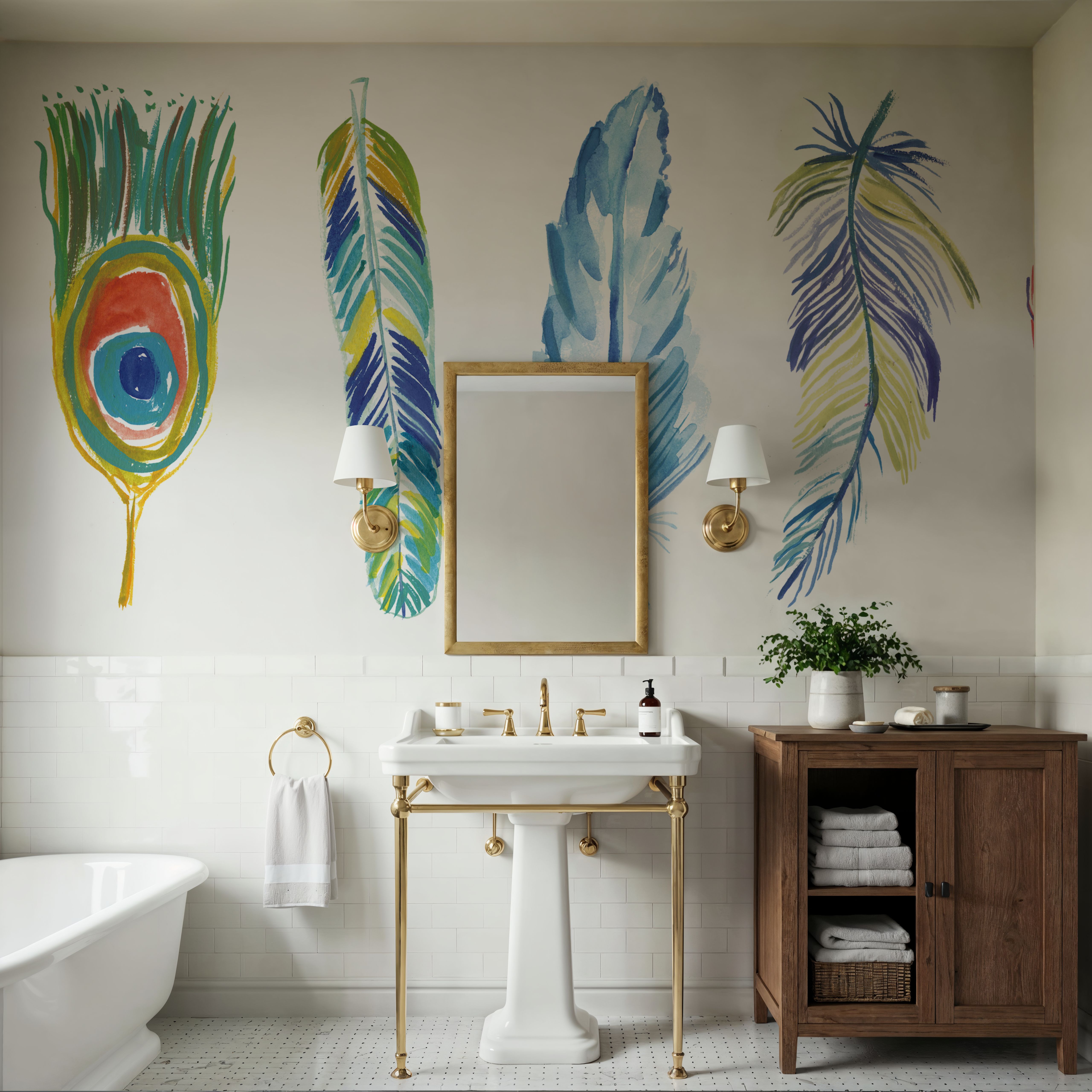 Rainbow Feathers I