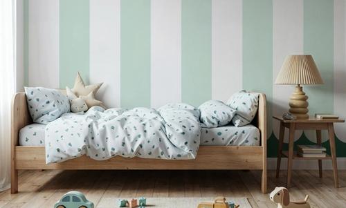 Scalloped Circus Stripes, Mint Green