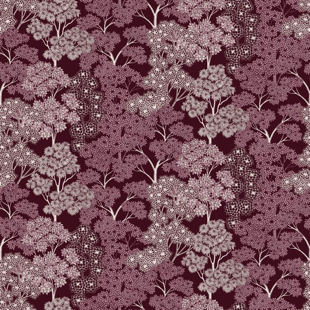 Overleaf Woodland Pattern, Burgundy
