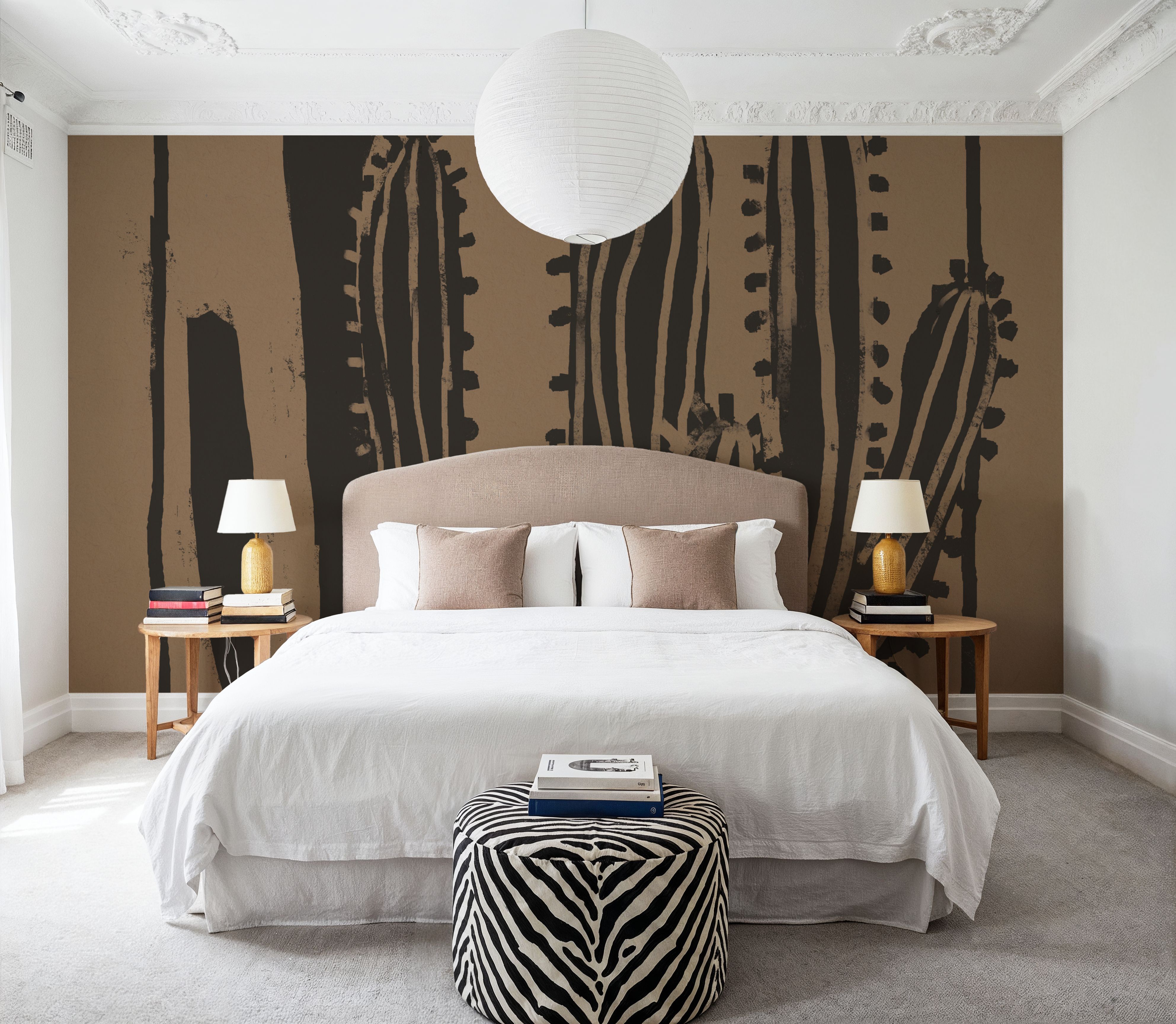 Woodcut Cactus II Natural