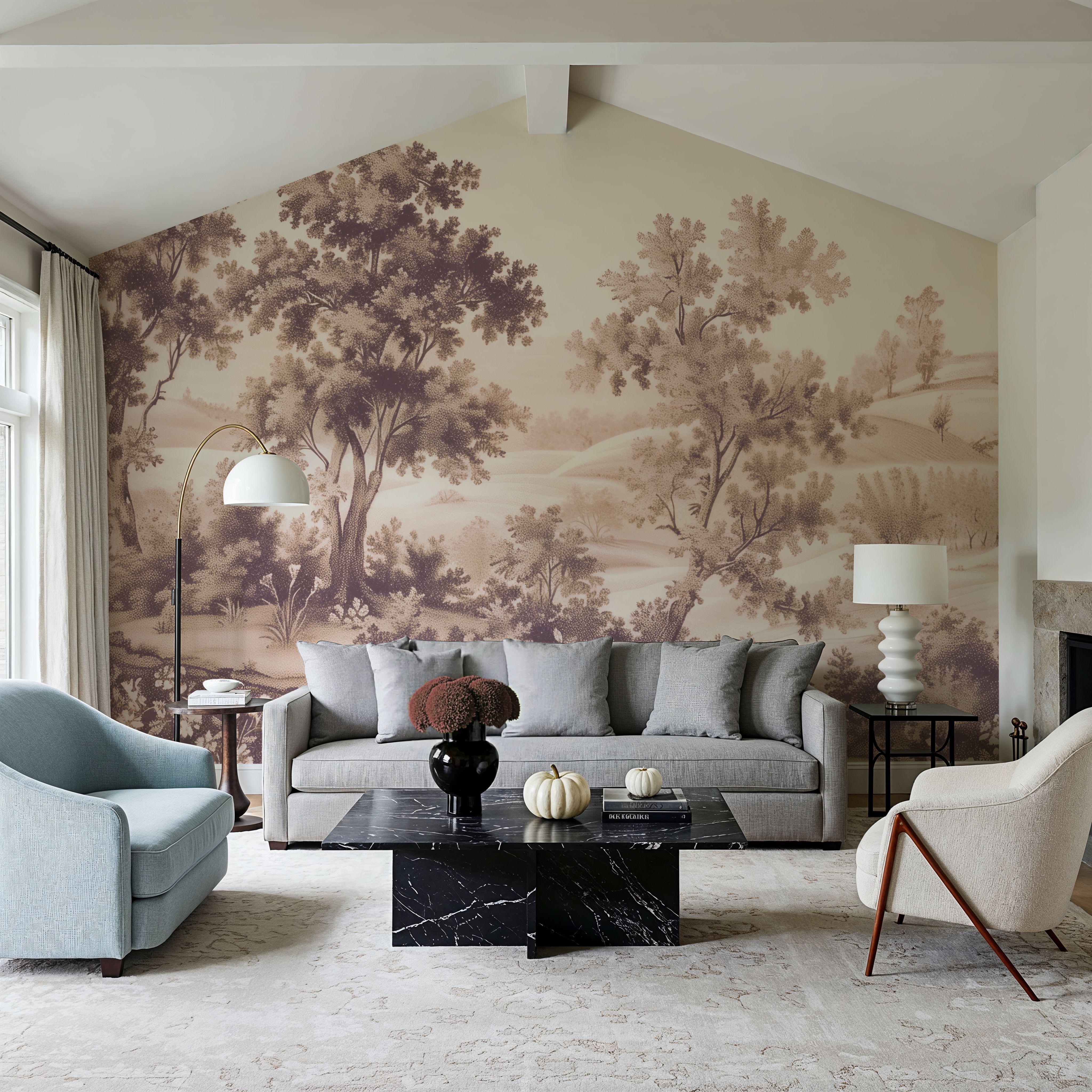 Pastoral Toile, Maple Beige