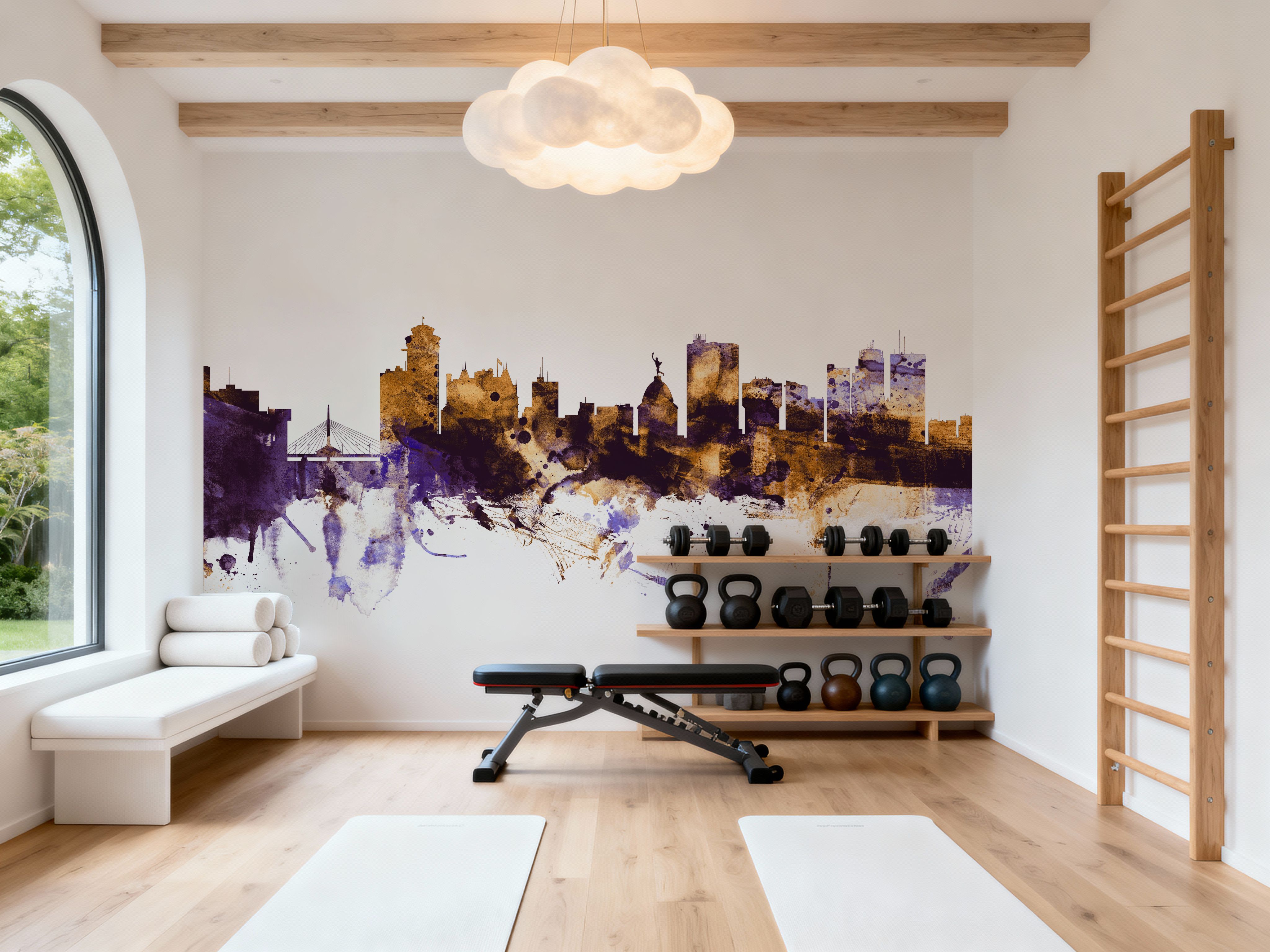 Winnipeg Canada Skyline Purple & Gold