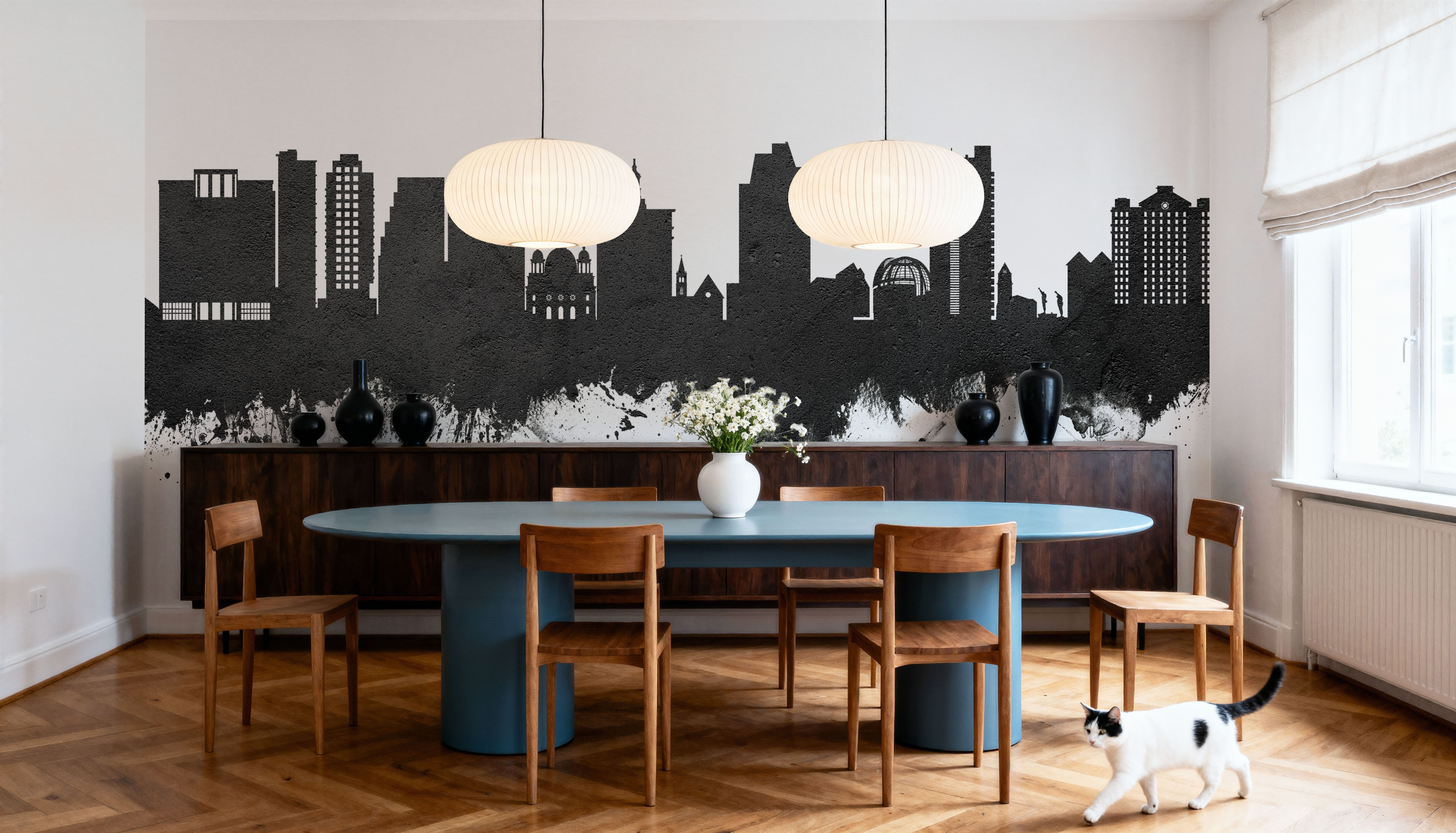 San Jose California Skyline Black & White