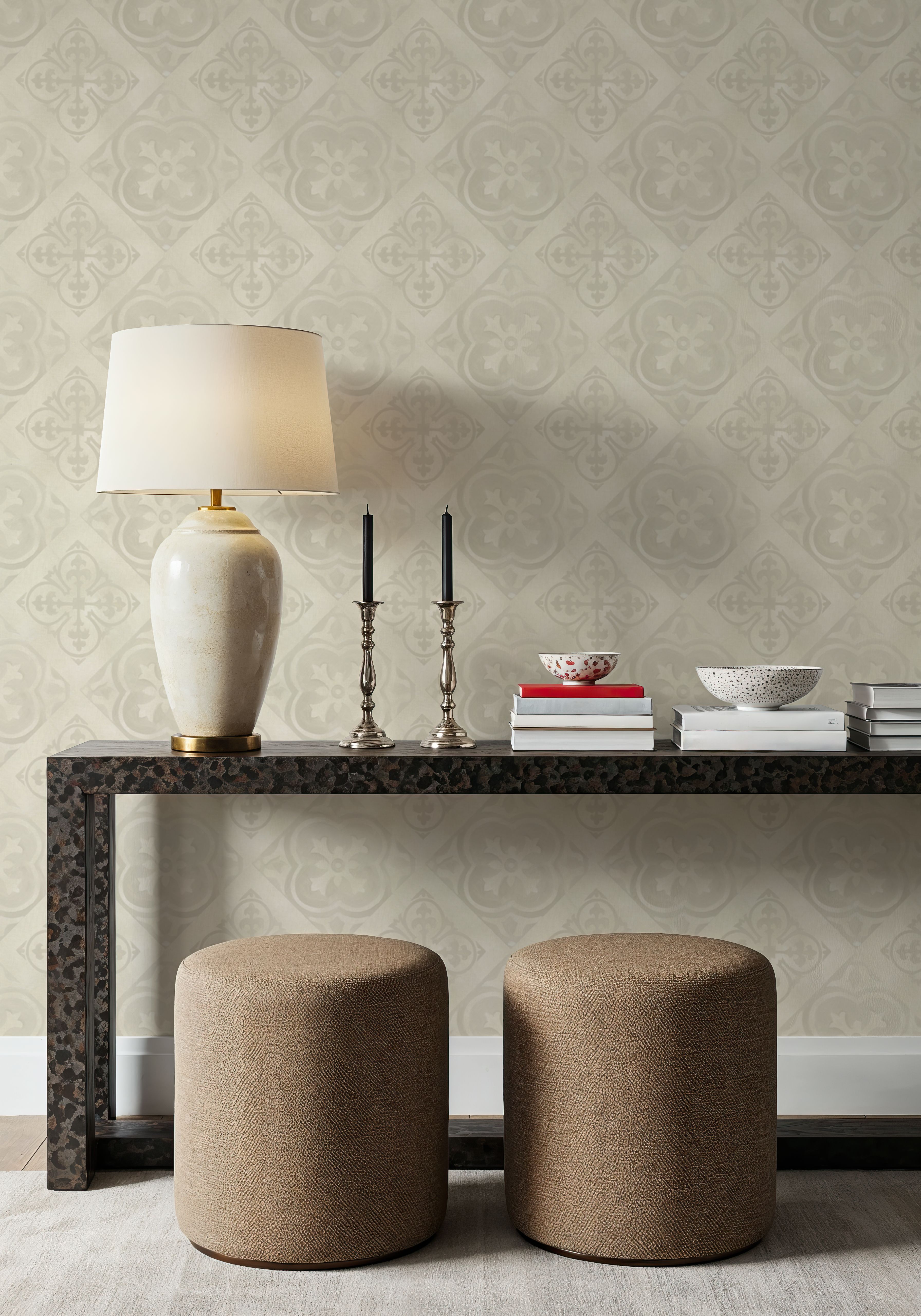 Tile It Up Beige, Papel de parede