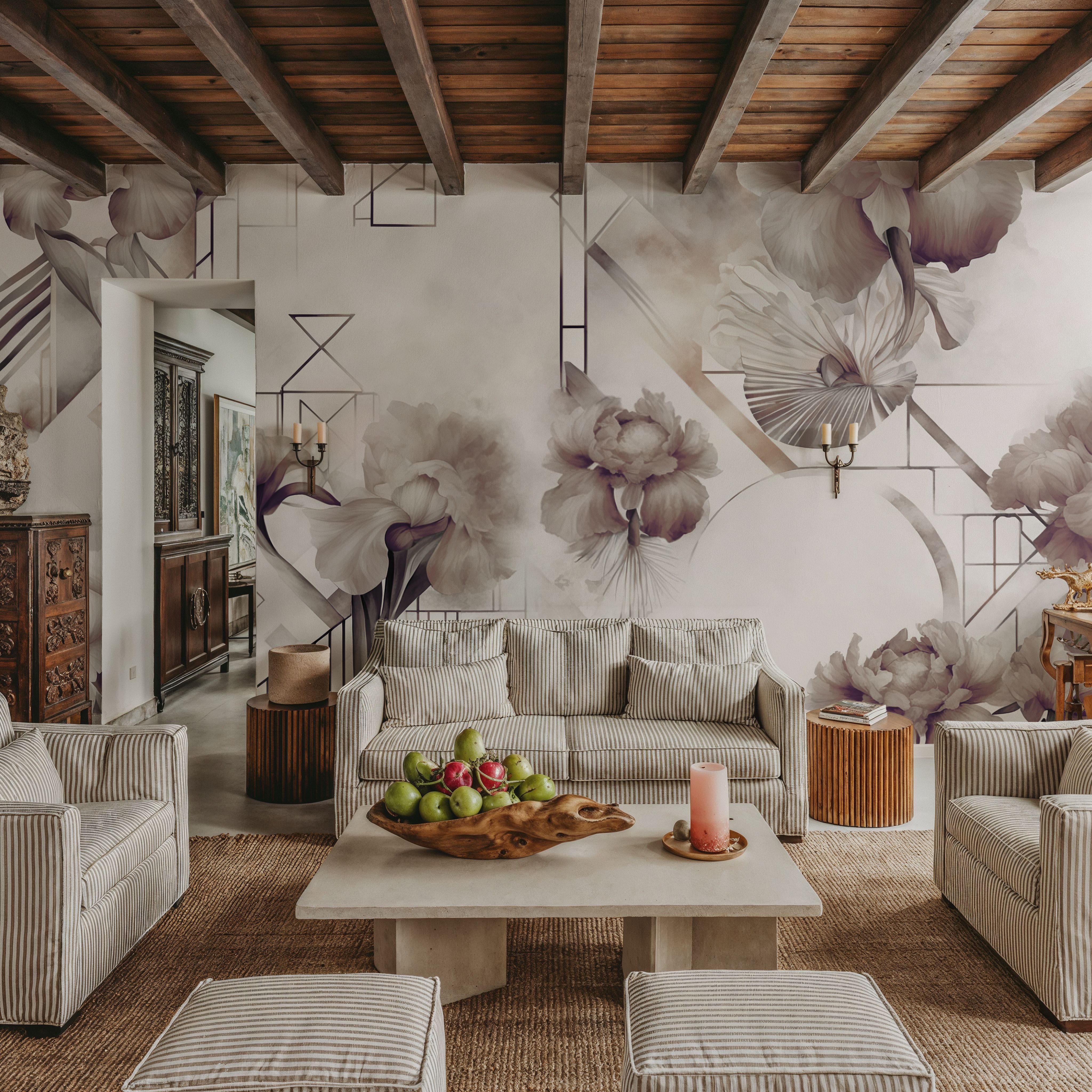 Watercolor Geometry Brown