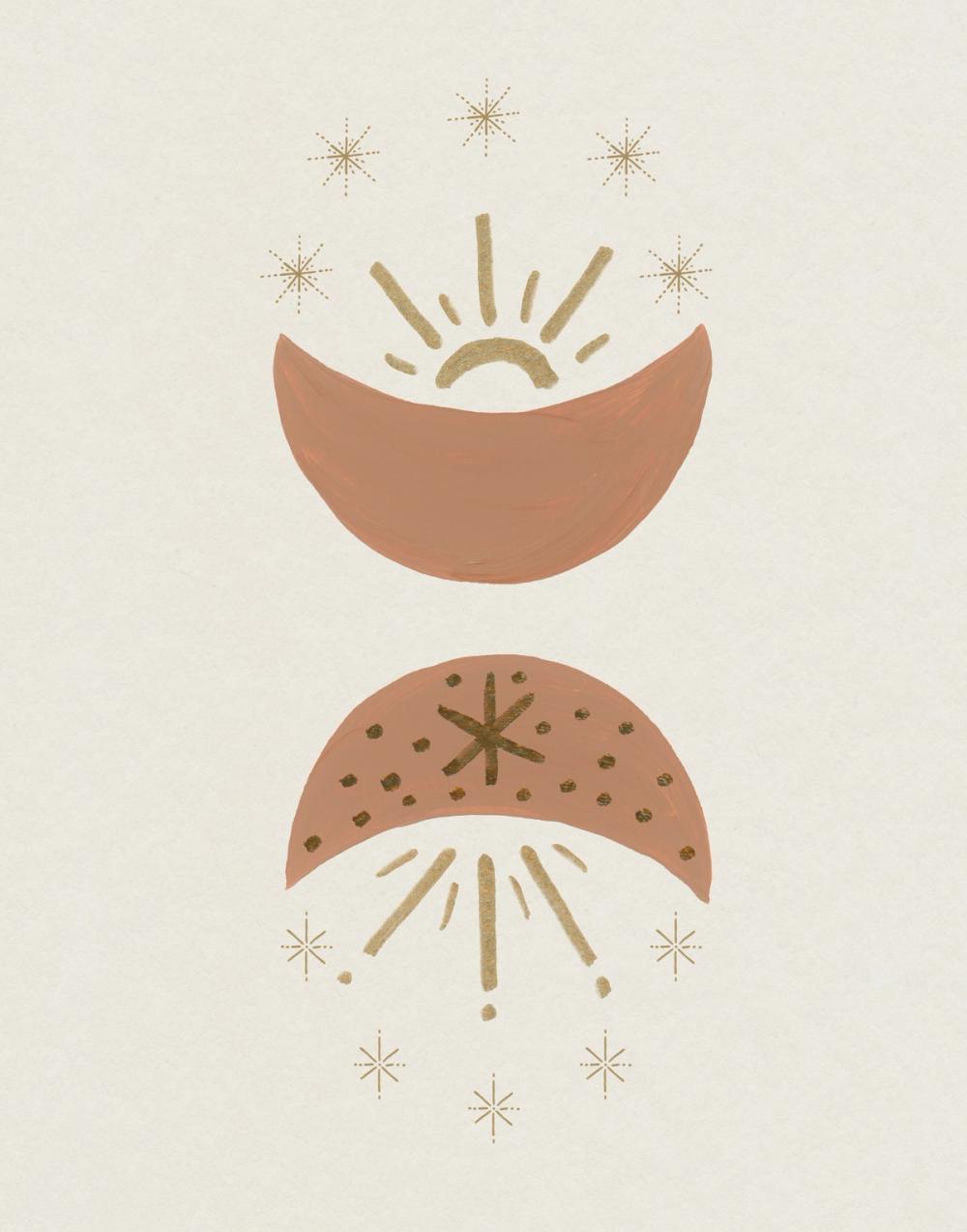 Serene Moon and Sun Beams