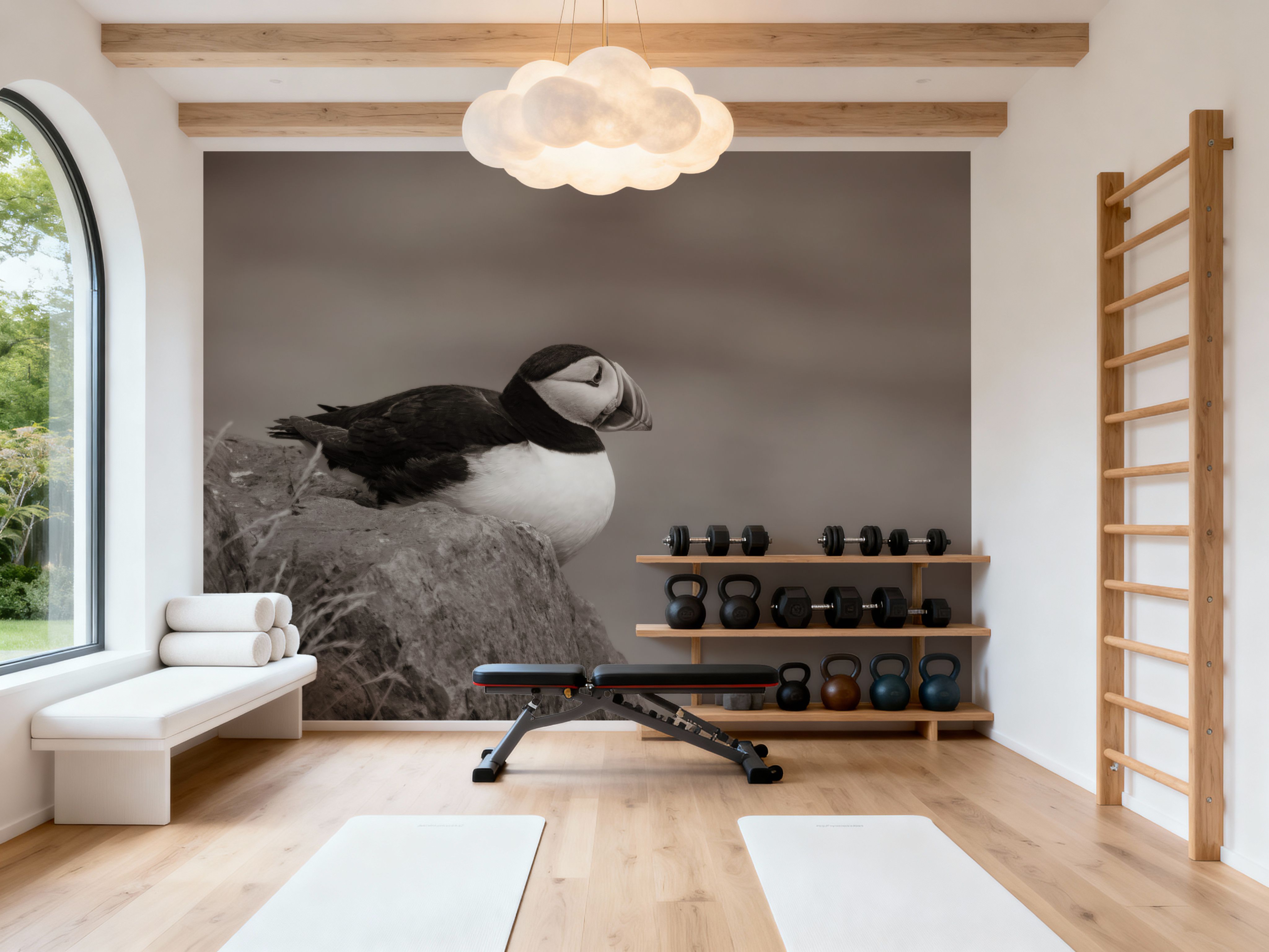 Atlantic Puffin Resting Sepia