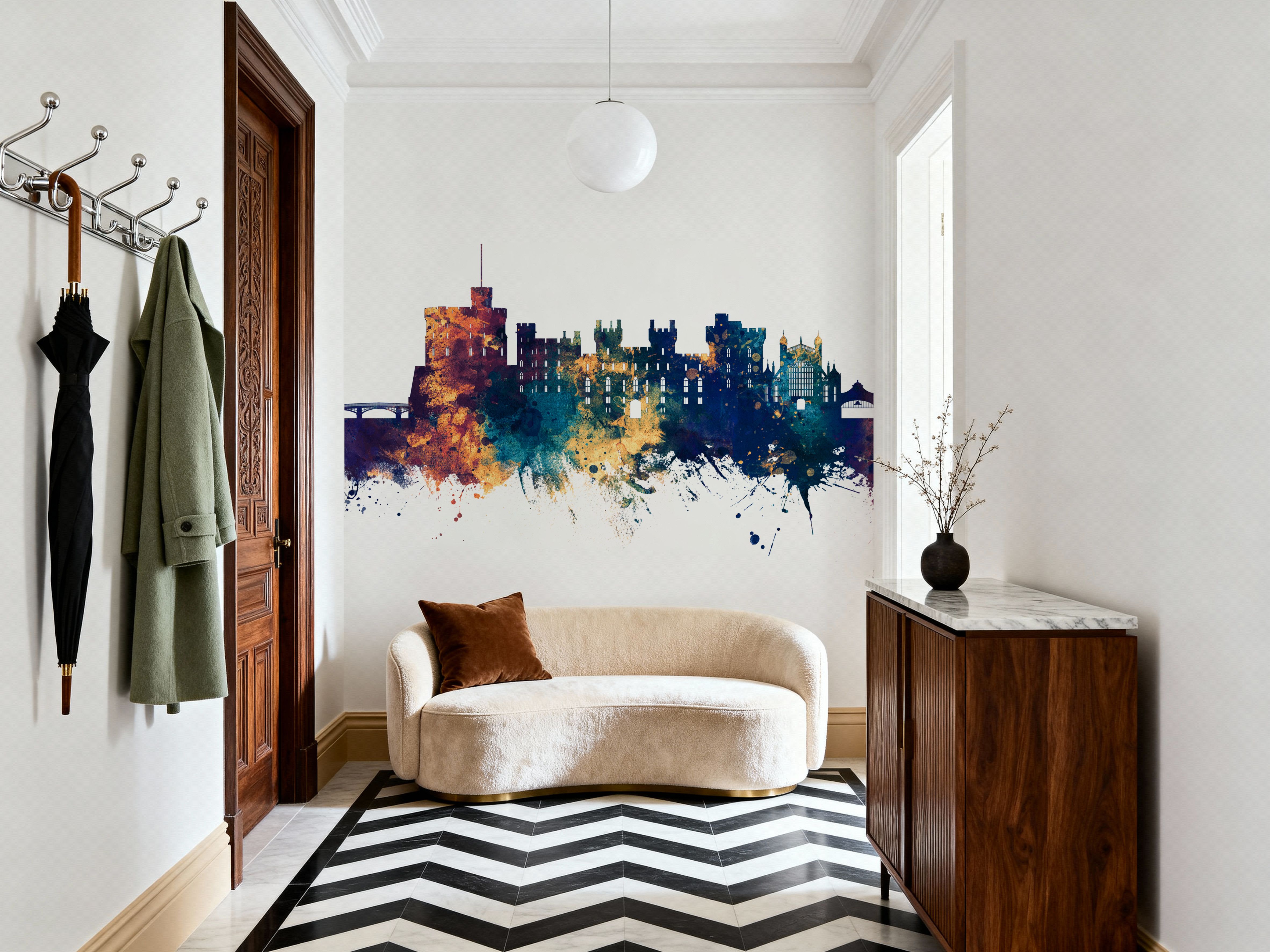 Windsor England Skyline Blue & Bronze