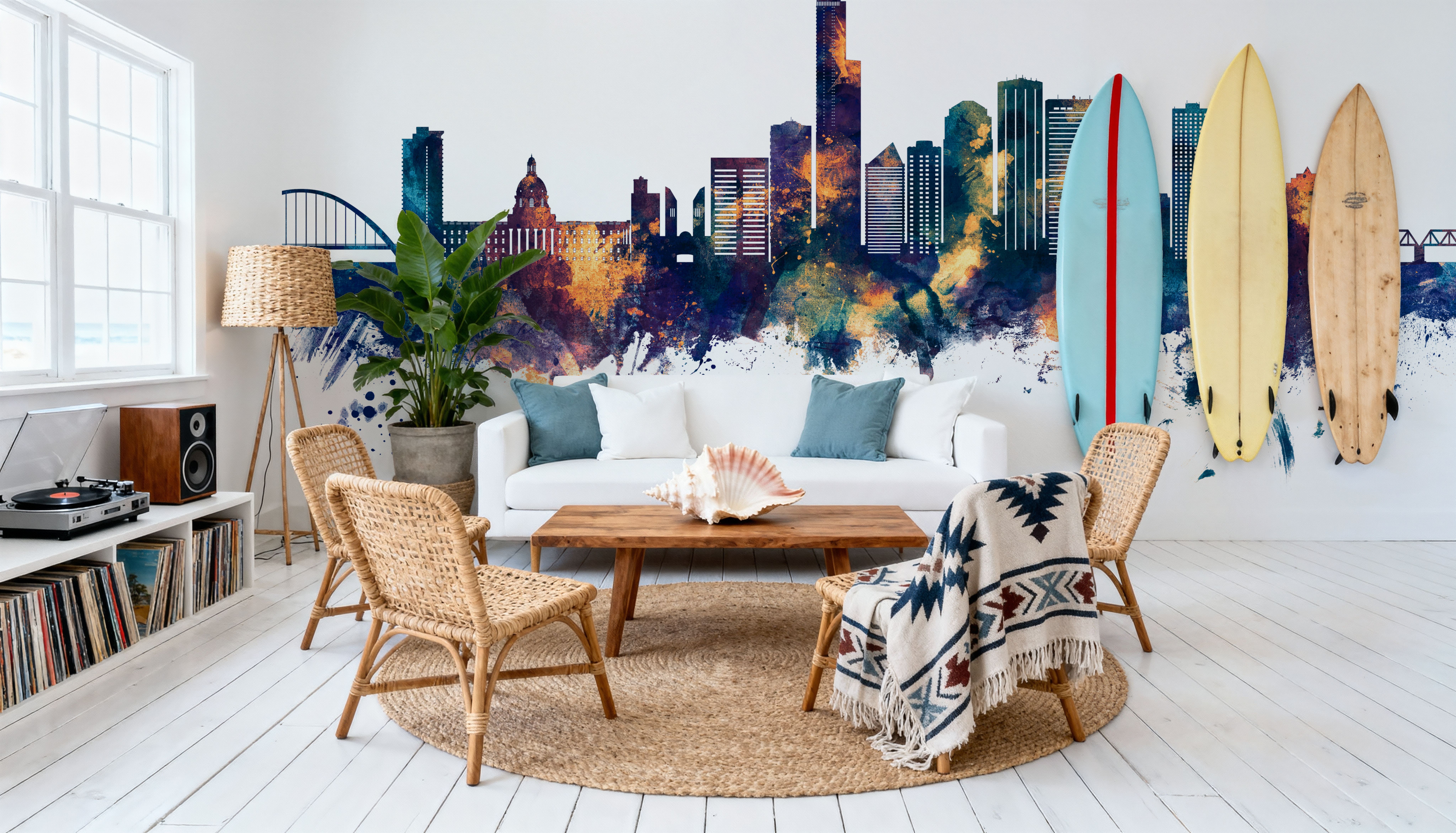 Edmonton Canada Skyline Blue & Bronze