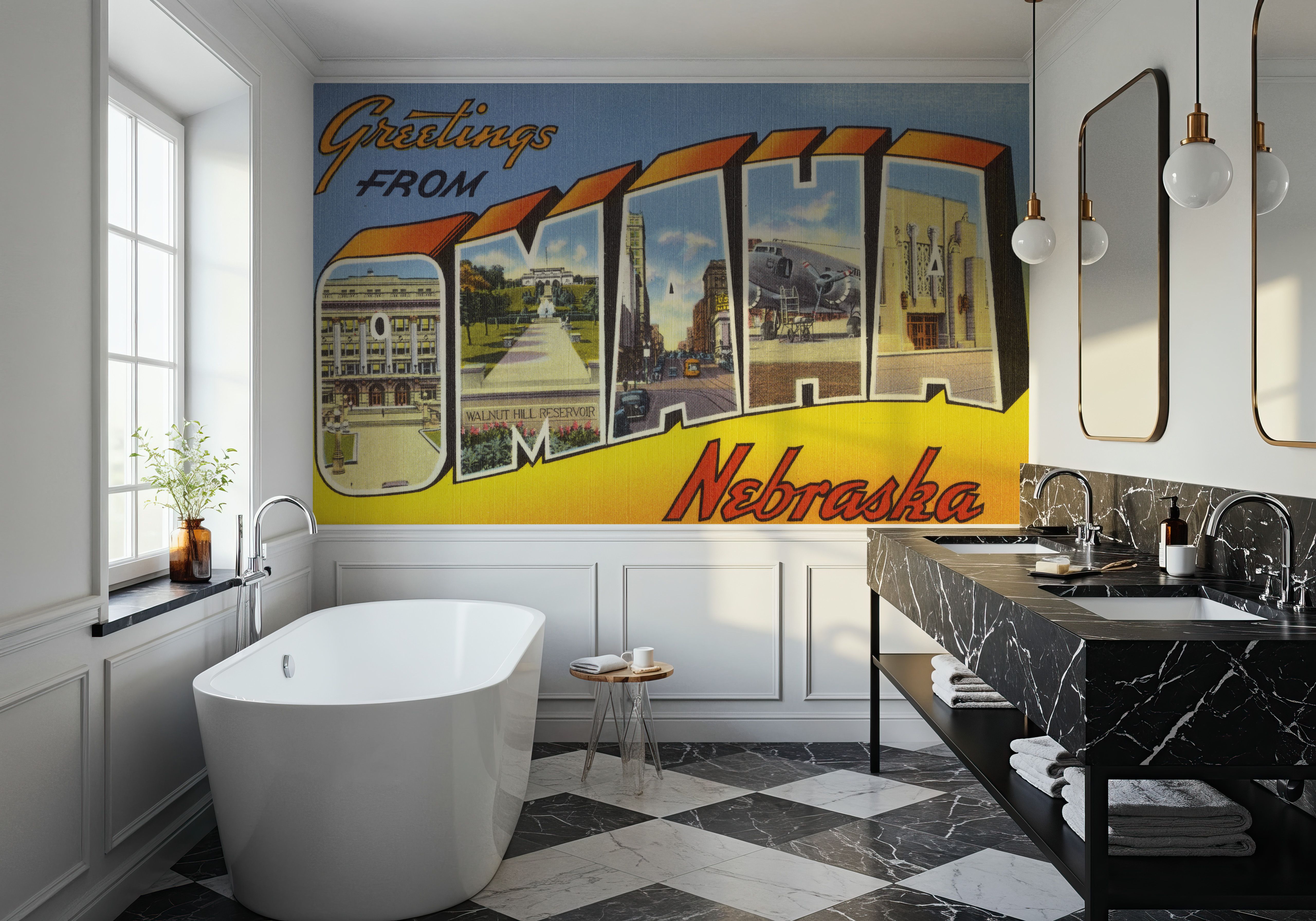 Greetings from Omaha - Screenprint Postcard