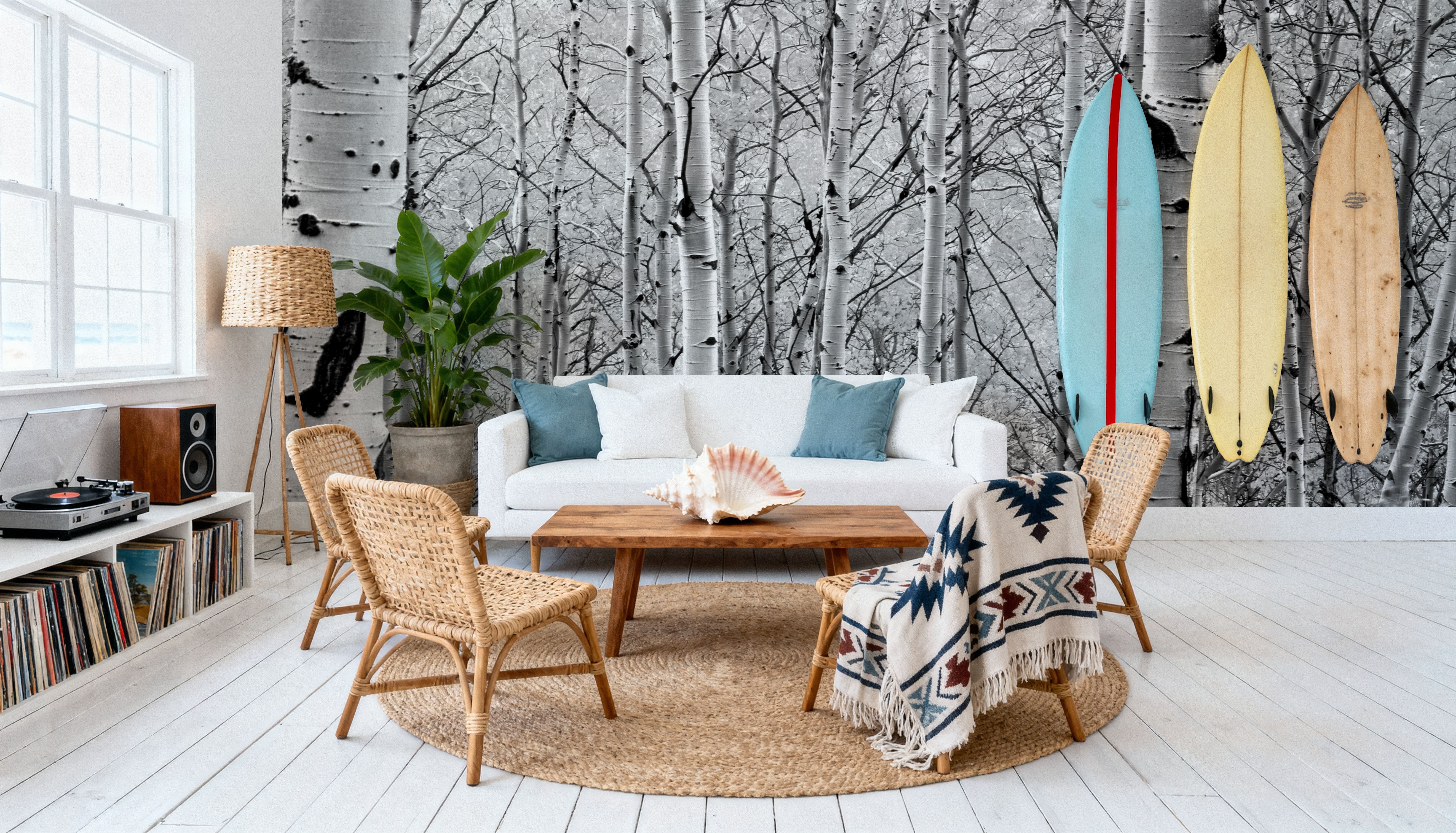 Silver Birch Symphony, Papel pintado