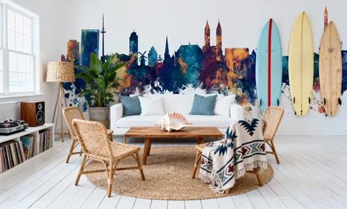 Bremen Germany Skyline Blue & Bronze