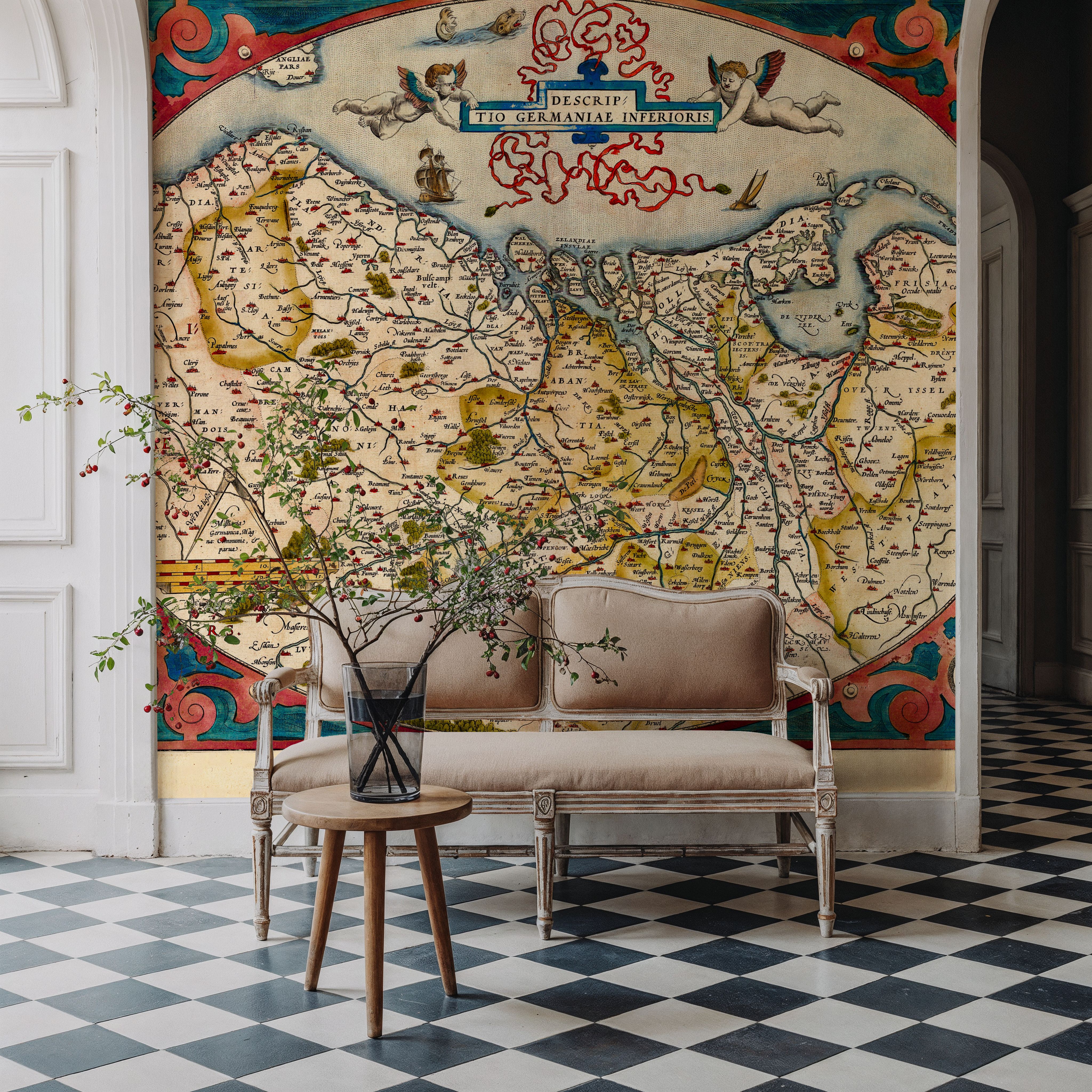 Old Map of Belgium, Netherlands And Germany, 1570