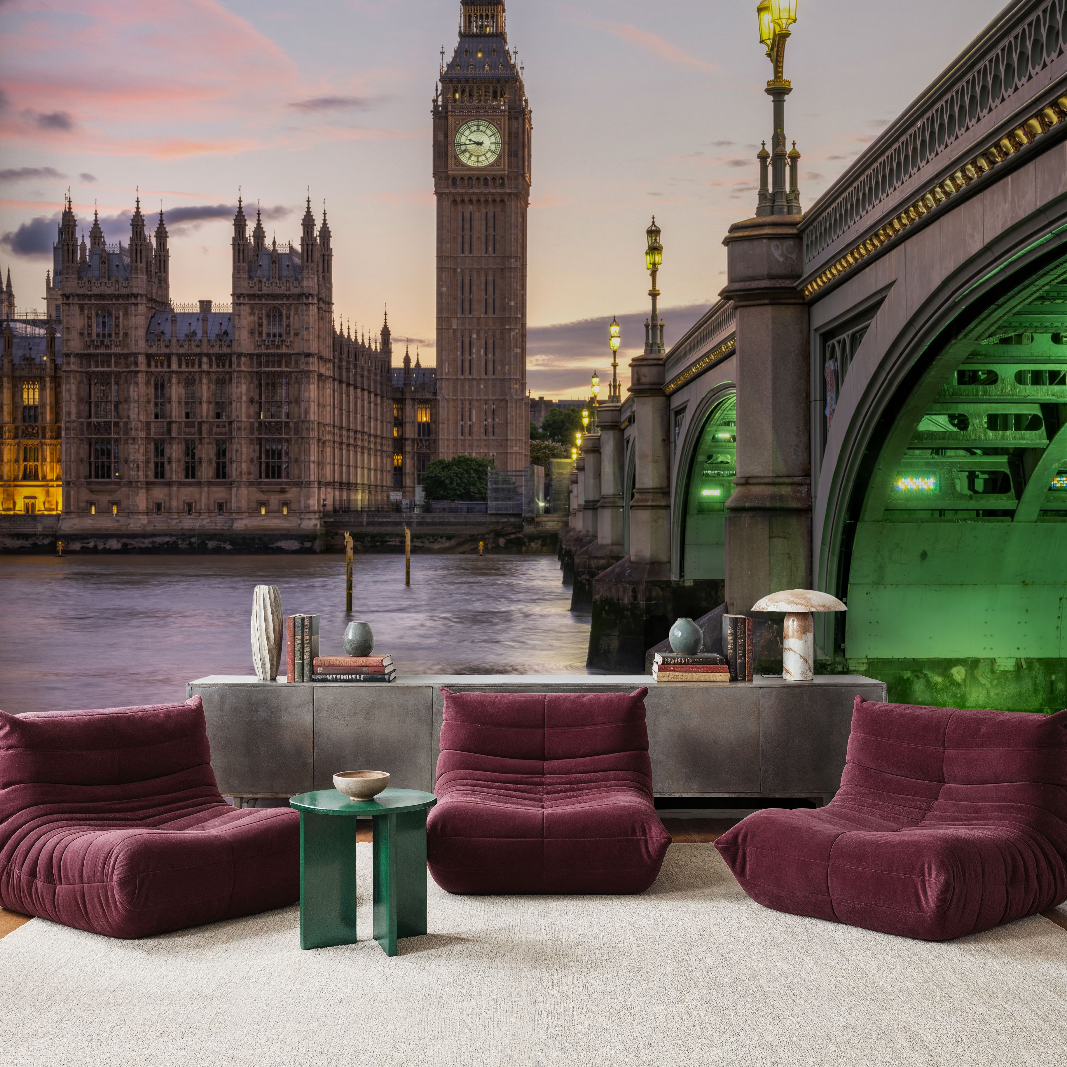 Big Ben and Westminster Bridge at Sunset