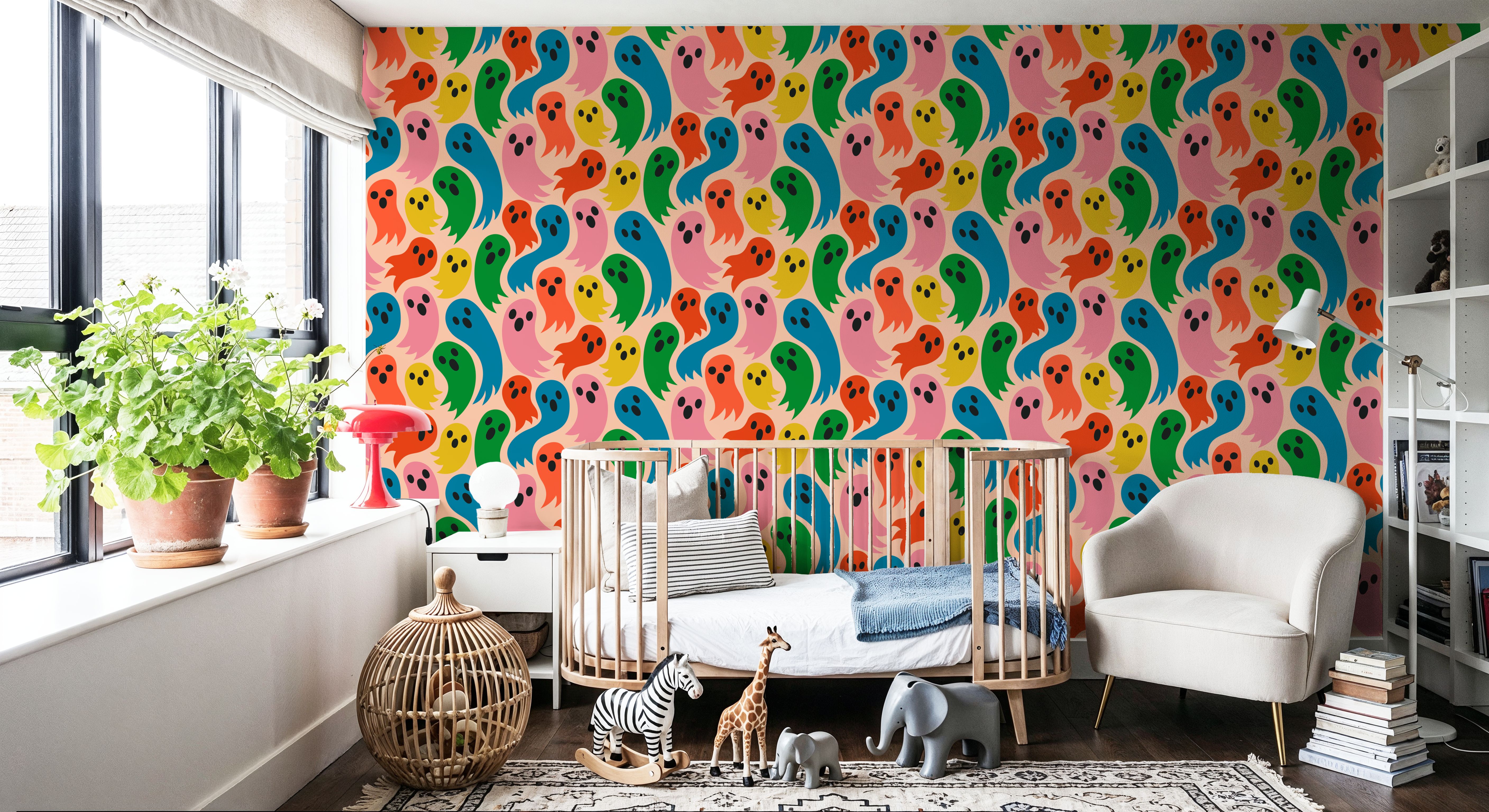 Spooky Ghosts, Bright, Wallpaper