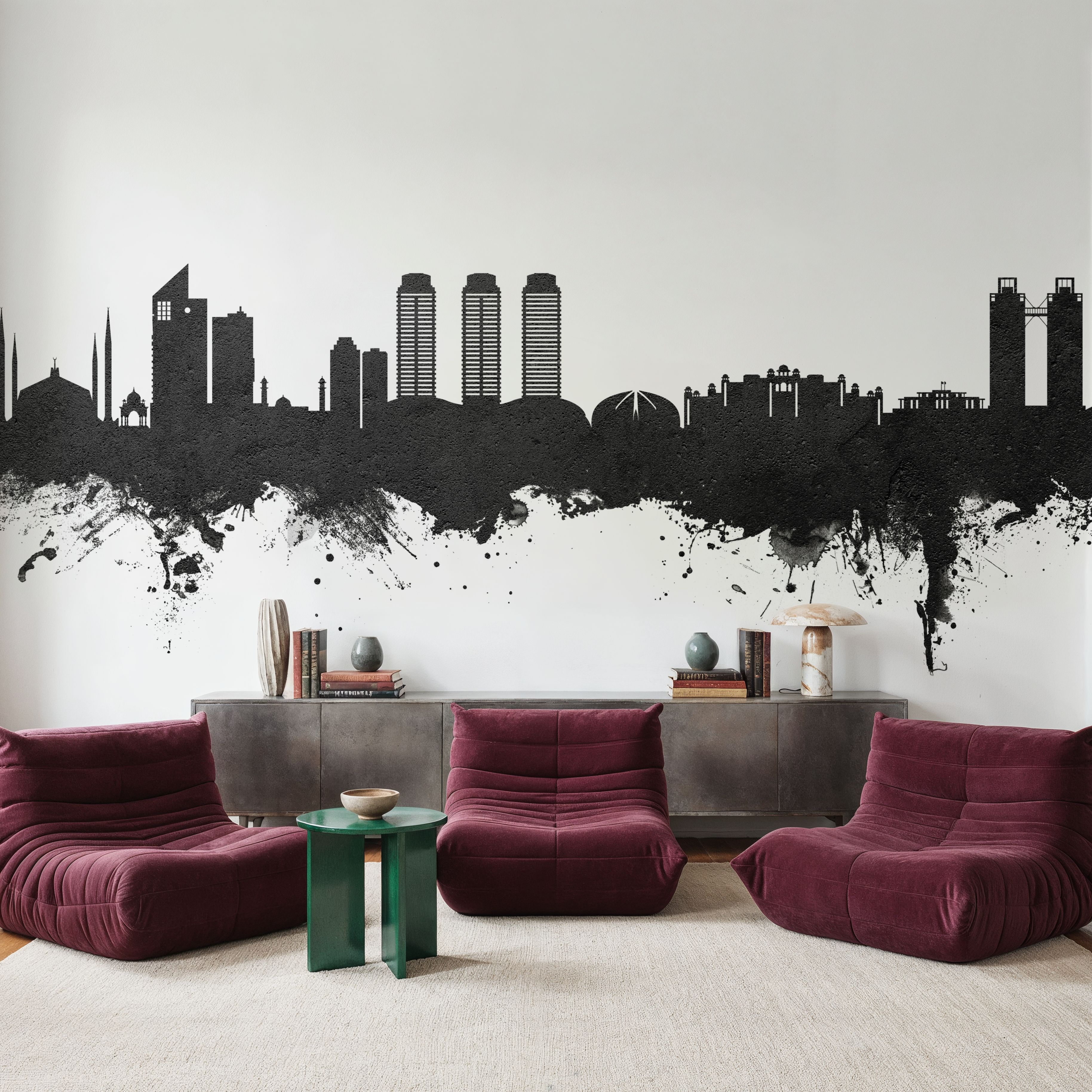 Islamabad Pakistan Skyline Black & White