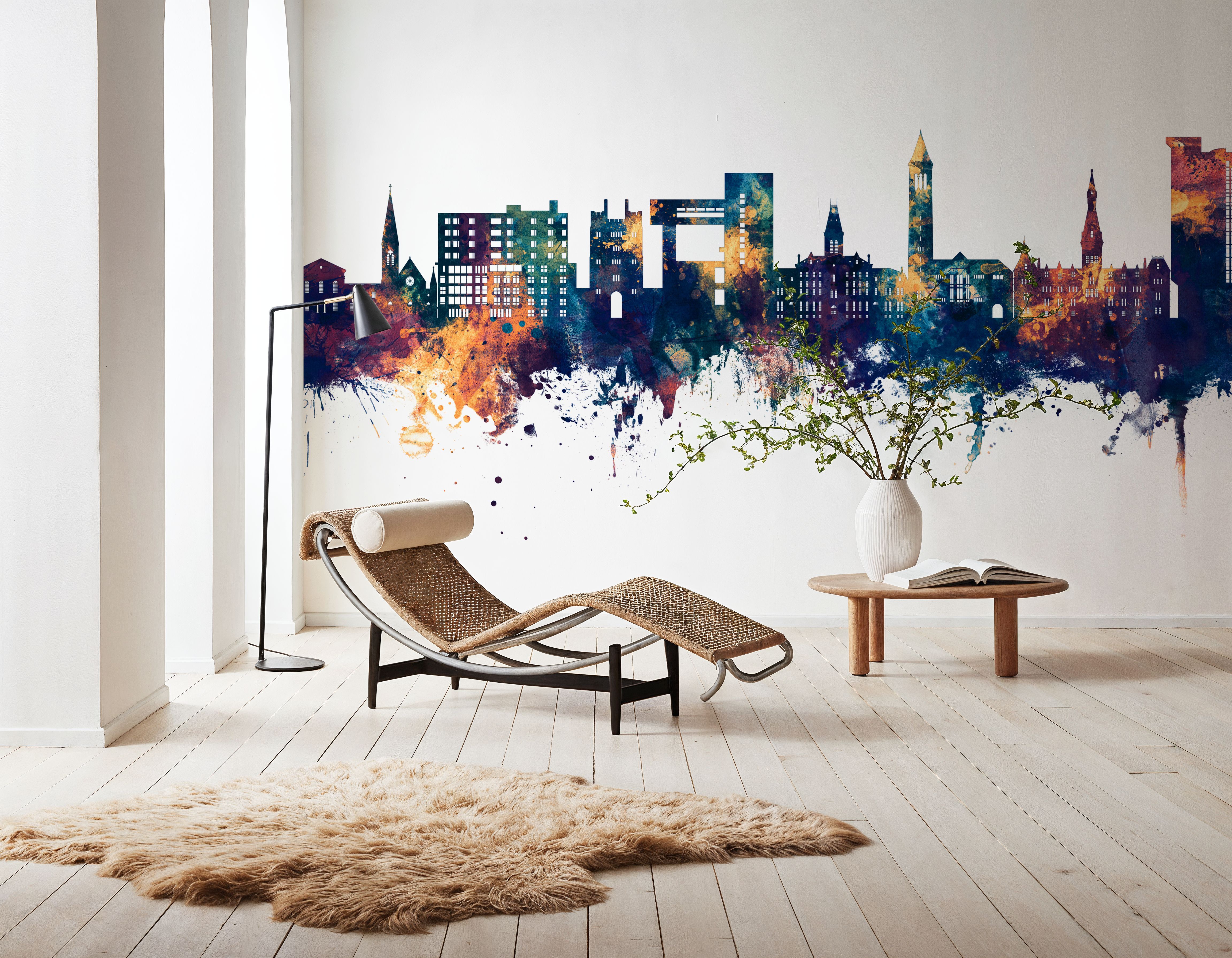 Ithaca New York Skyline Blue & Bronze