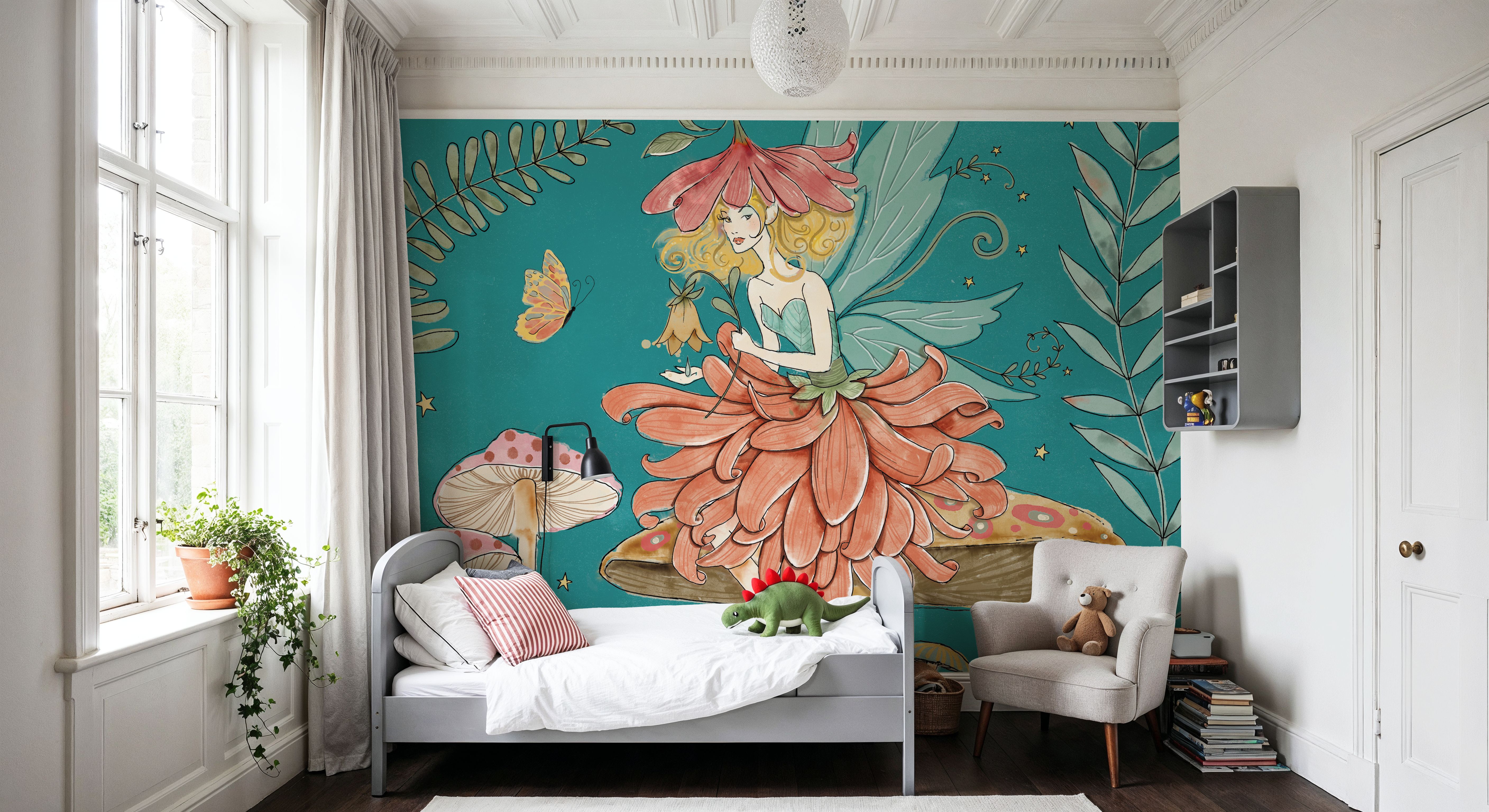 Garden Fairies IV Blue, Wallpaper