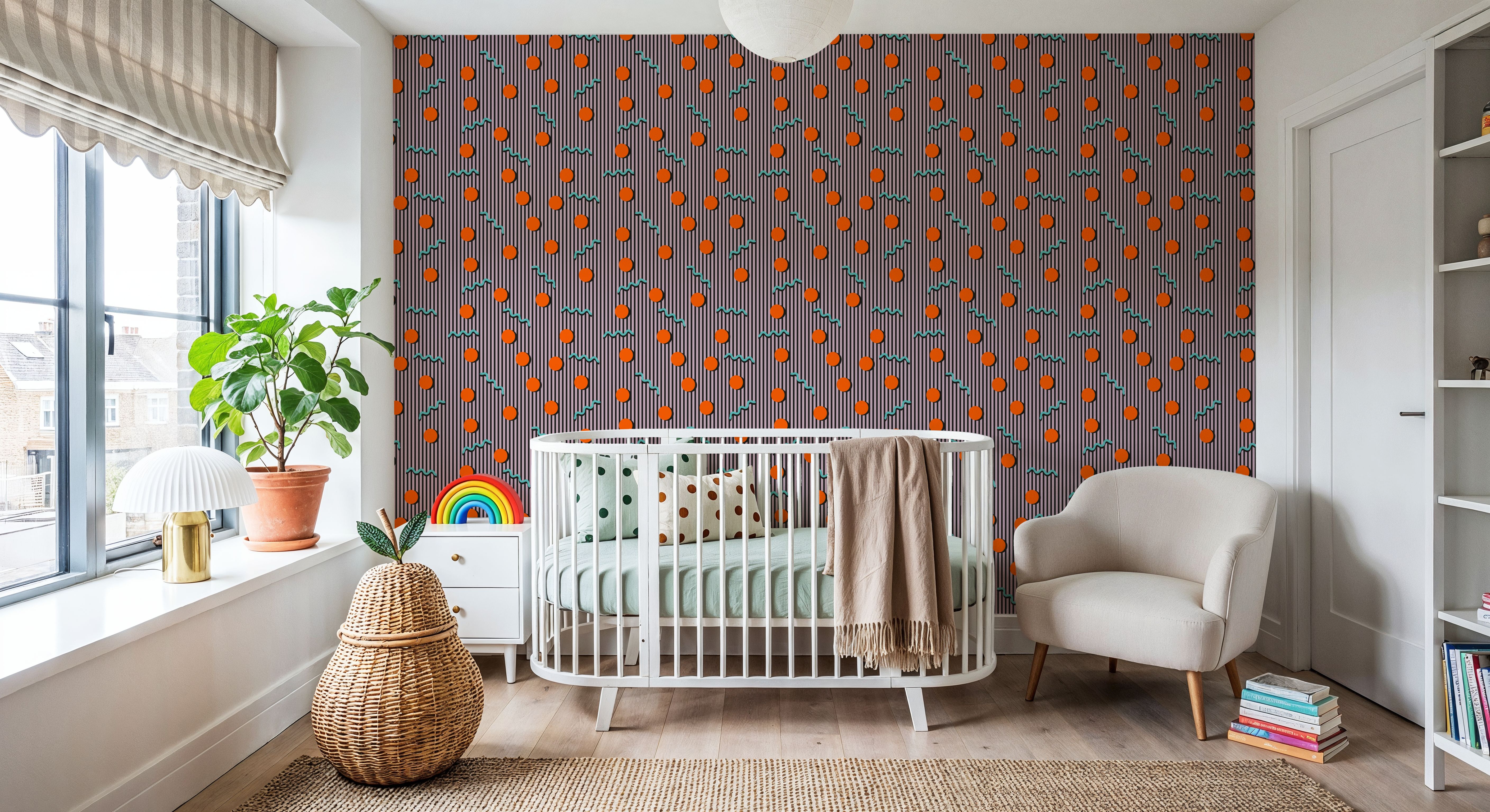 Memphis Dots & Stripes, Pink