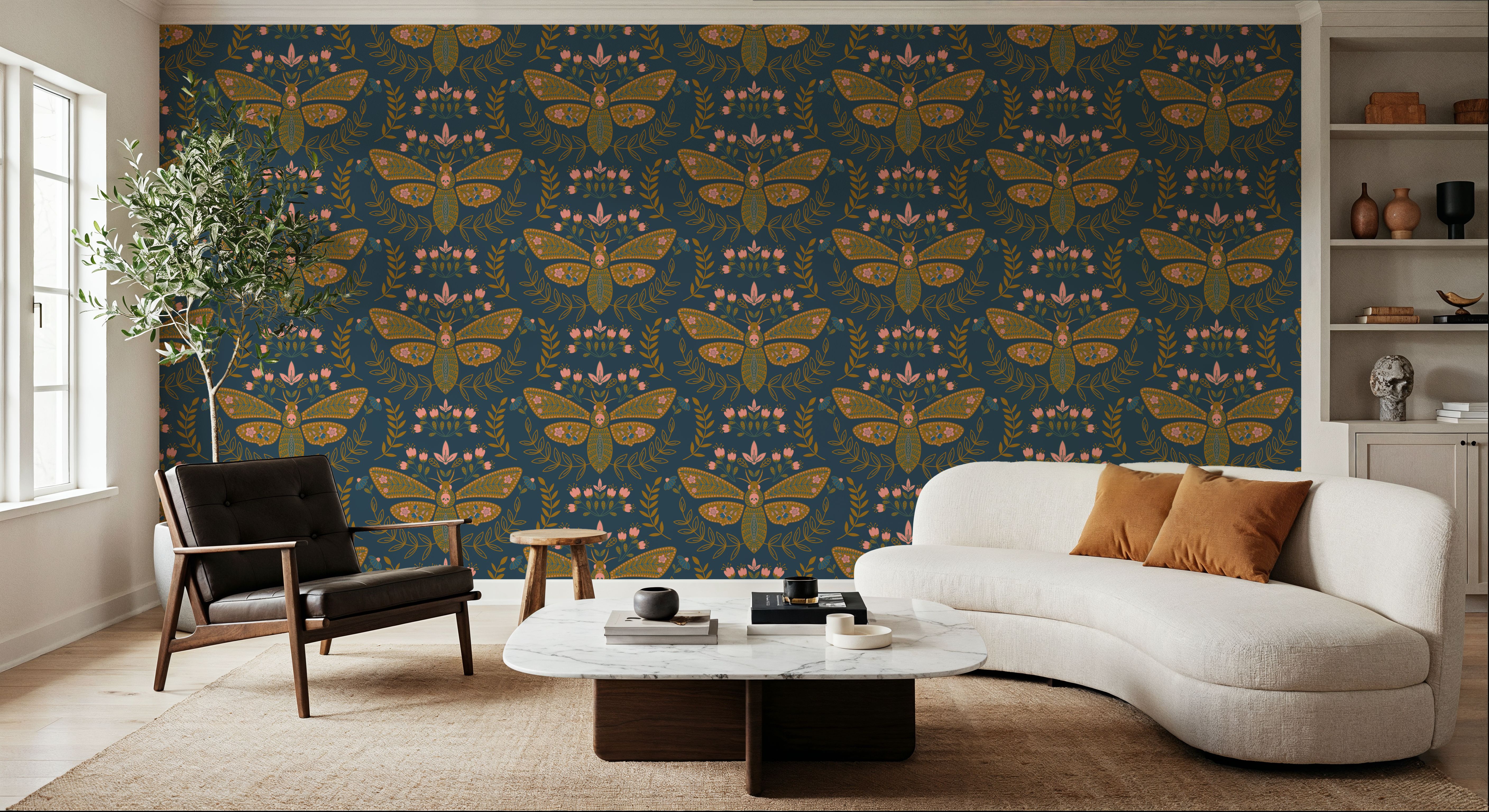 Deaths Head Moth, Dark Teal