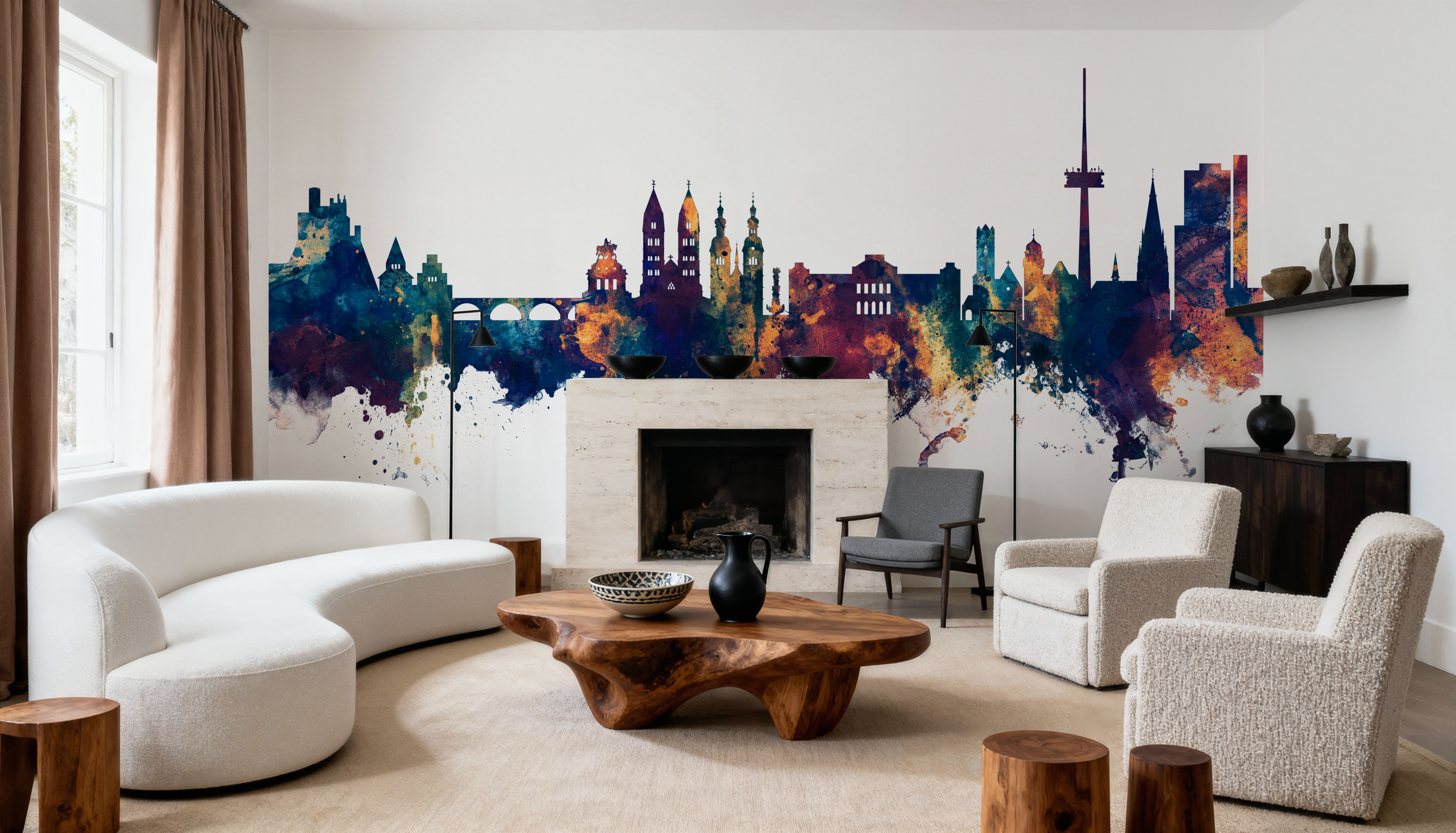 Koblenz Germany Skyline Blue & Bronze