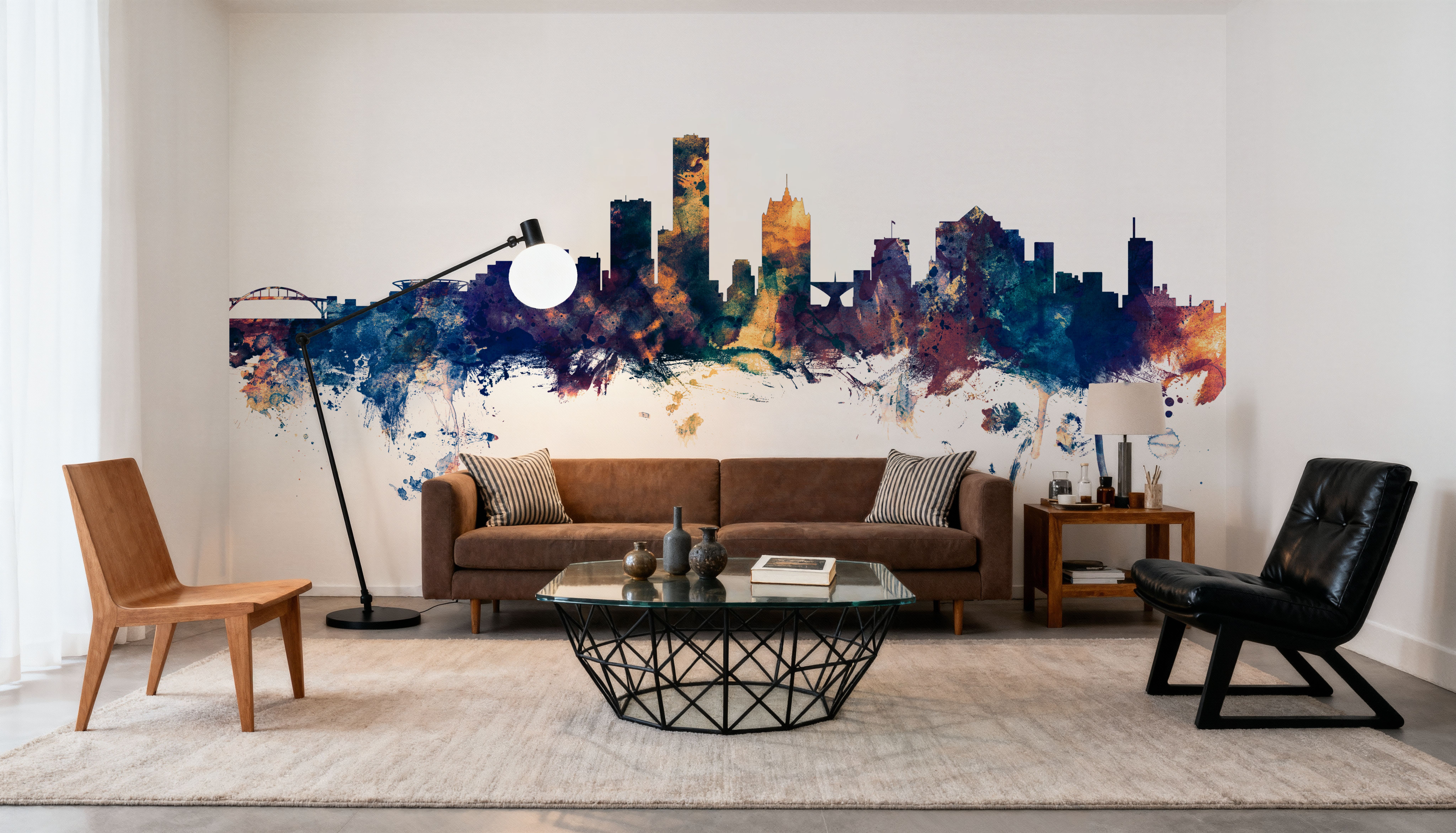 Milwaukee Wisconsin Skyline Blue & Bronze