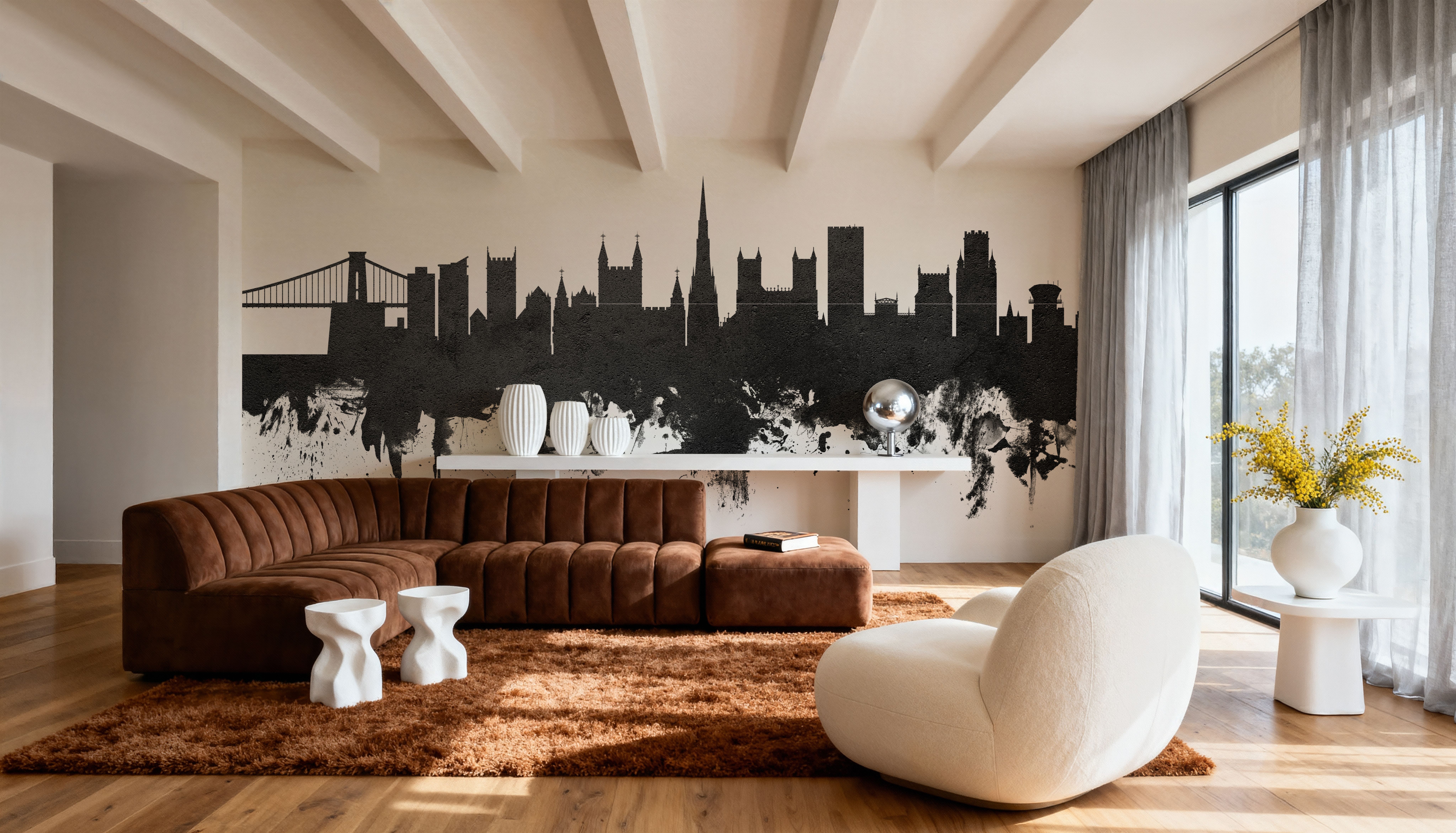 Bristol England Skyline Black & White, Wallpaper