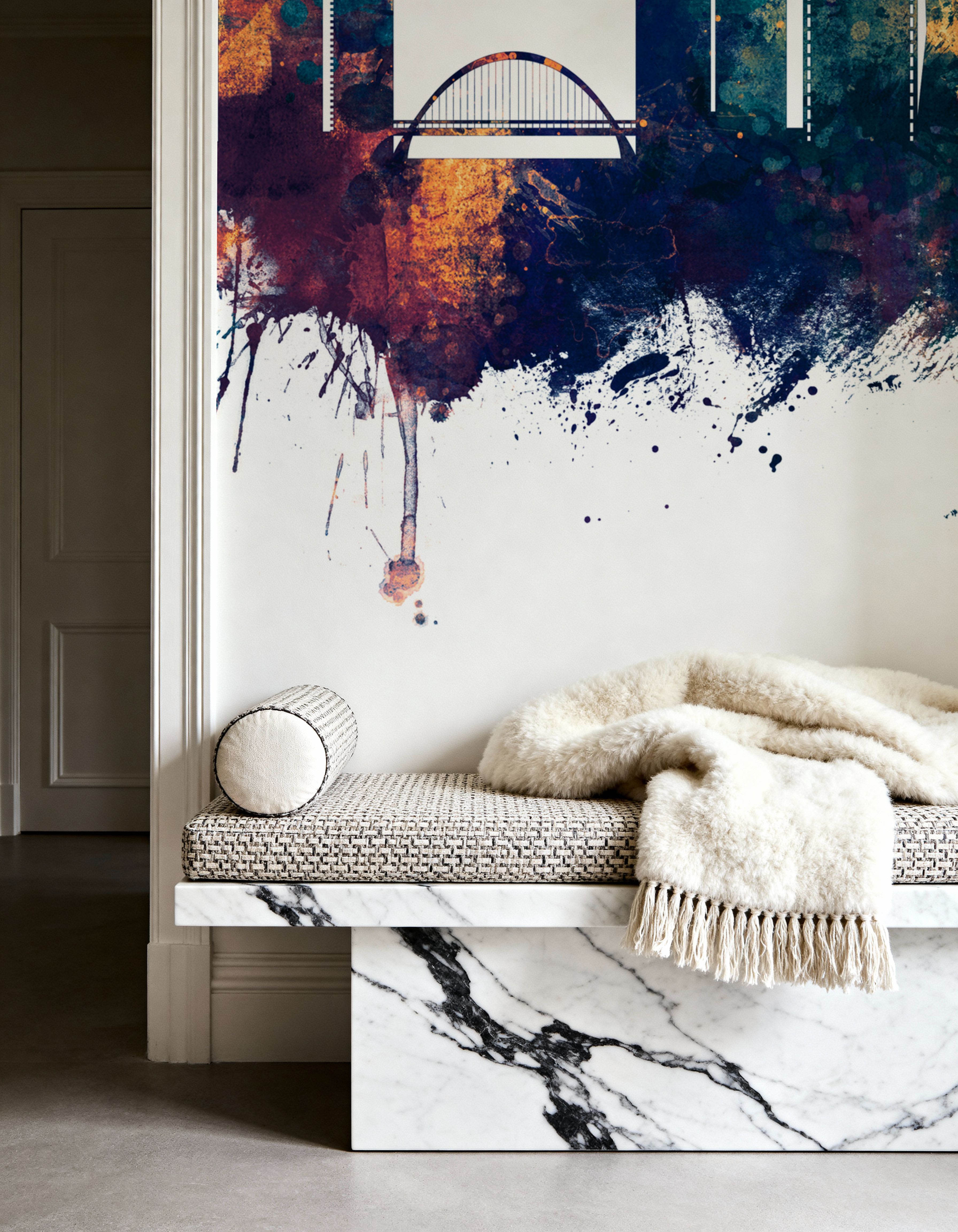 Tel Aviv Skyline Blue & Bronze