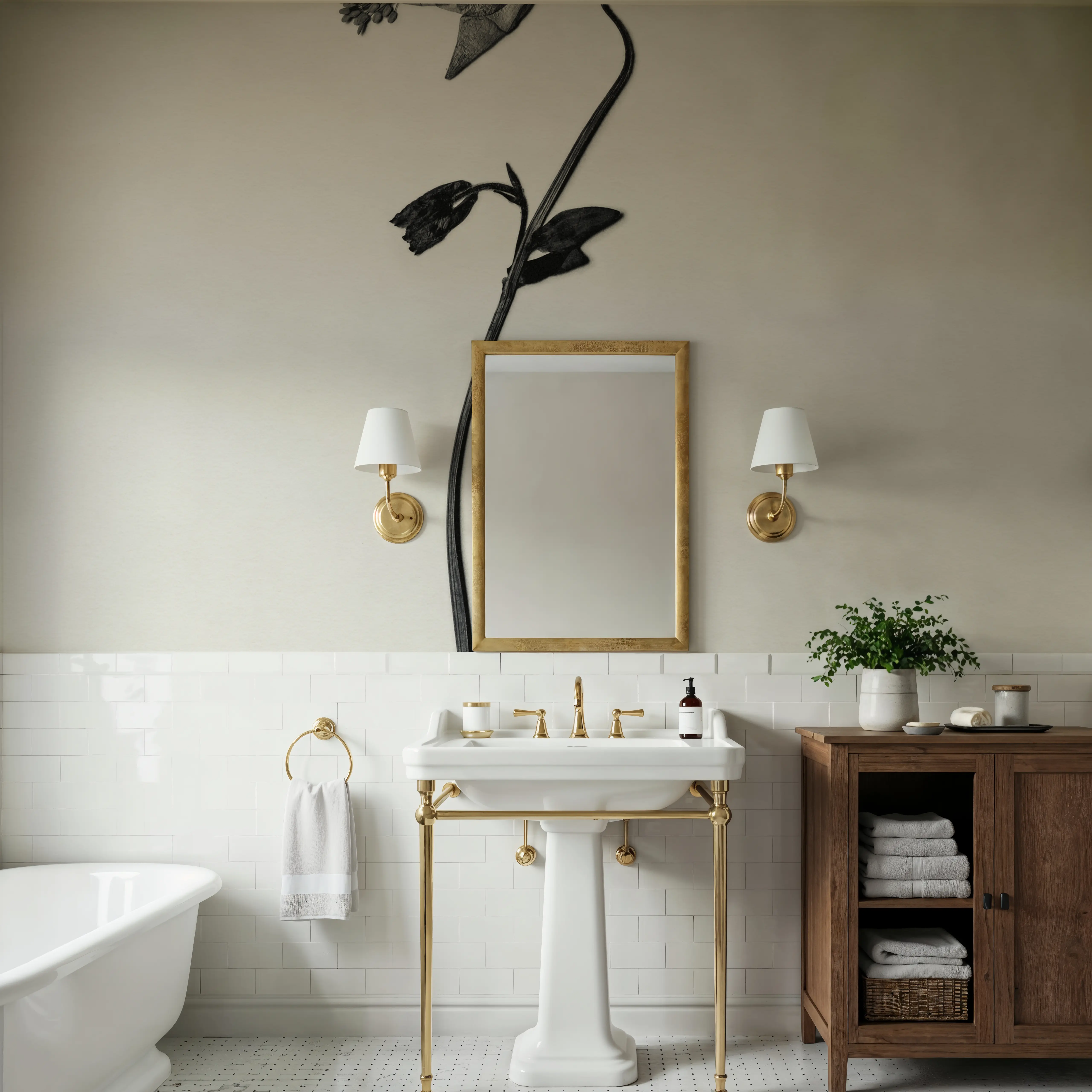 Wall Mural - Field Journal Entry II - Contemporary Nature mural wallpaper - Gray - Hallway staircases - Wallism UK - Peel & Stick or Paste-the-Wall