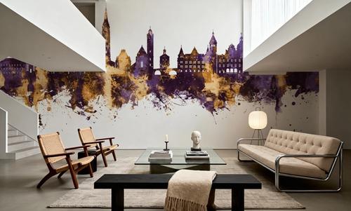 Bamberg Germany Skyline Purple & Gold