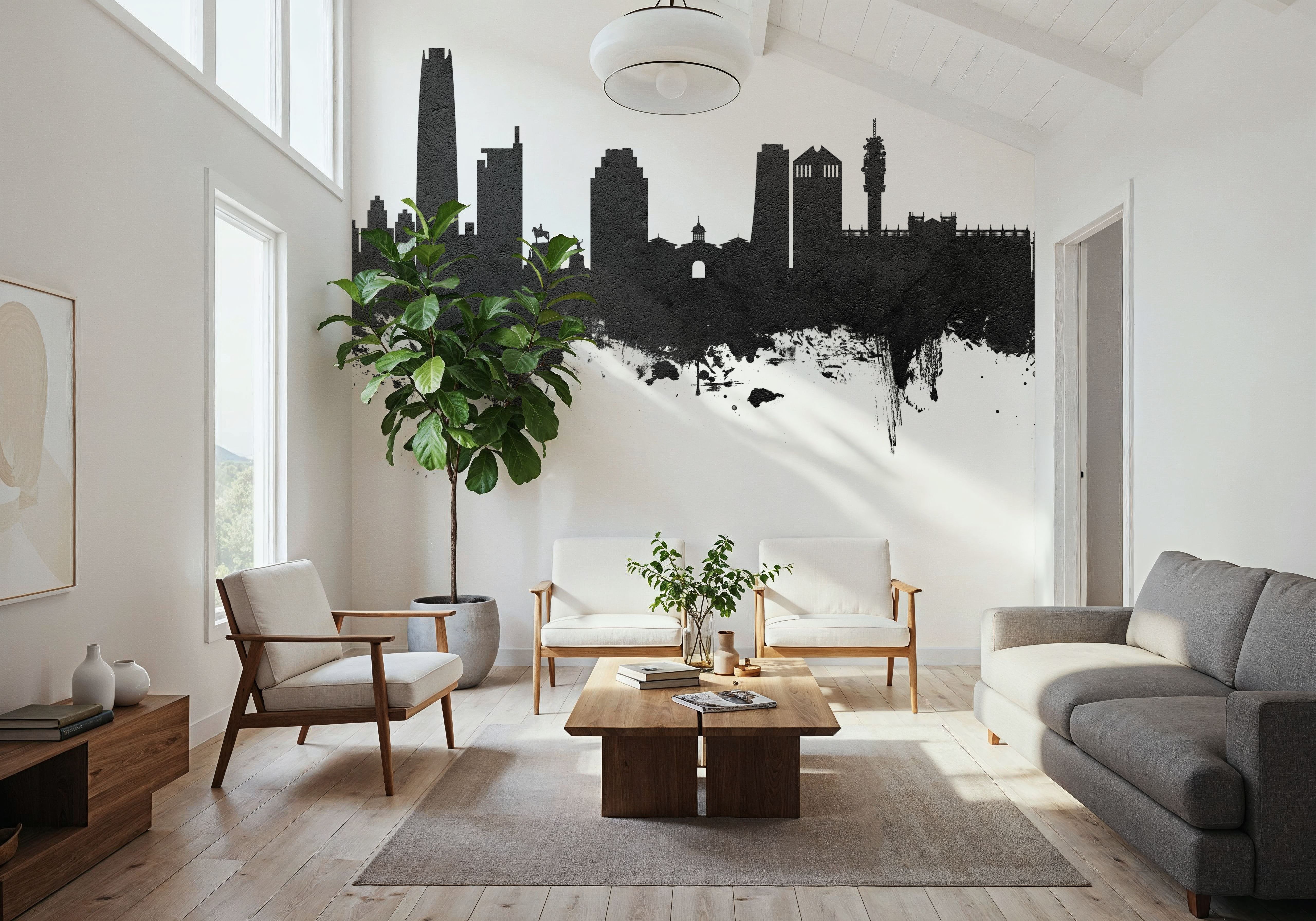 Santiago de Chile Skyline Black & White