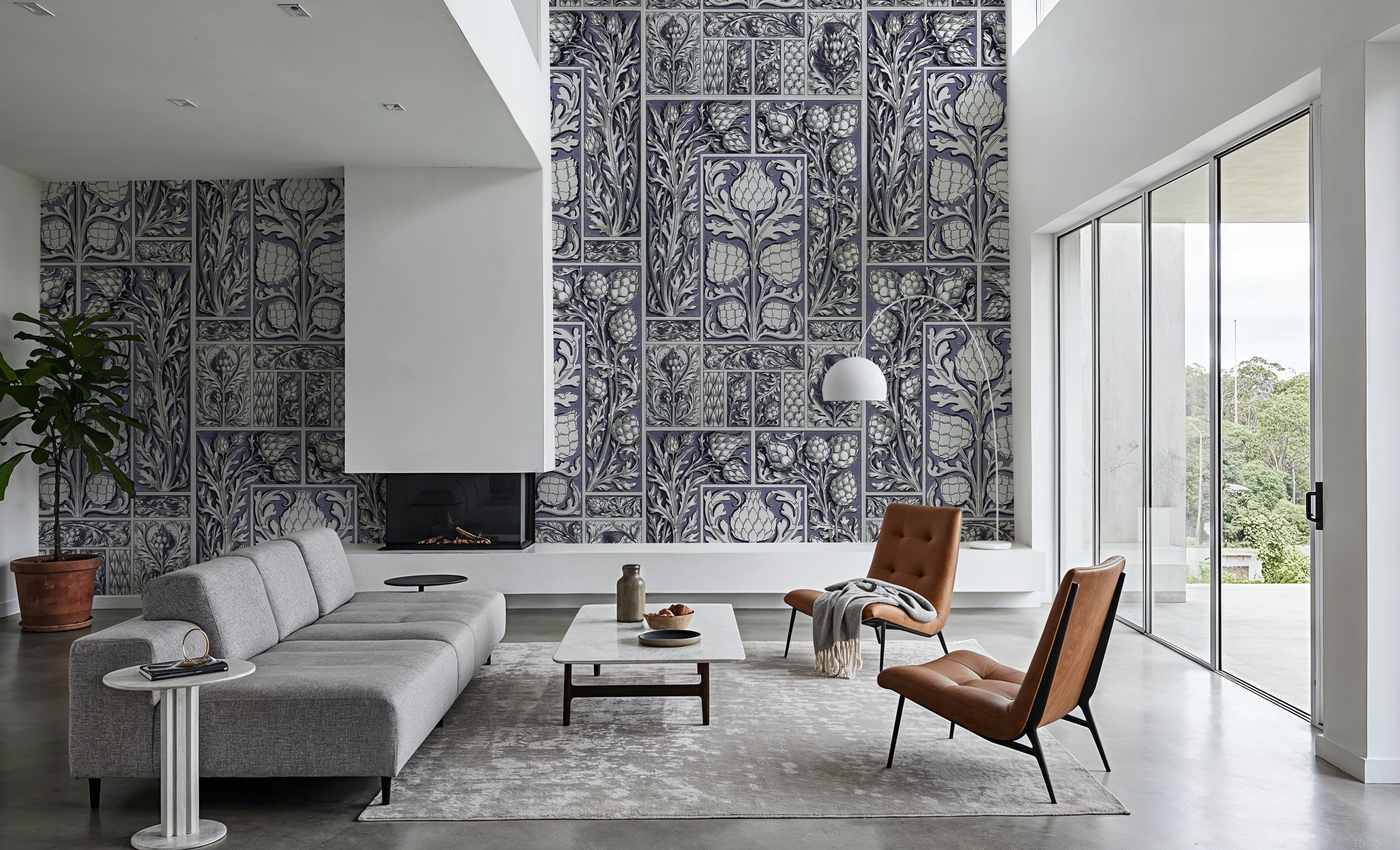 Small Thistle Walls Blue, Tapet