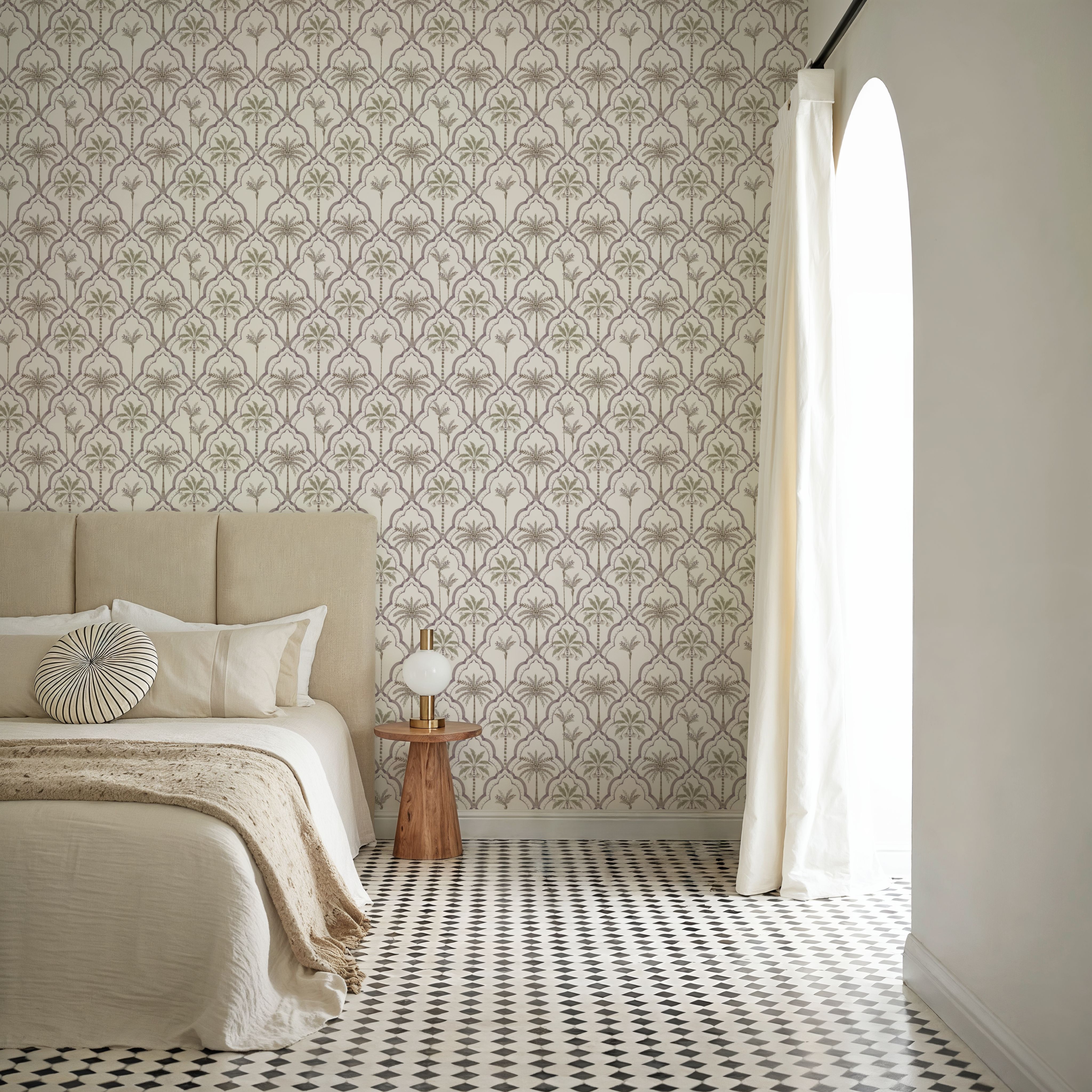 The Palm Lattice, Mauve & Khaki