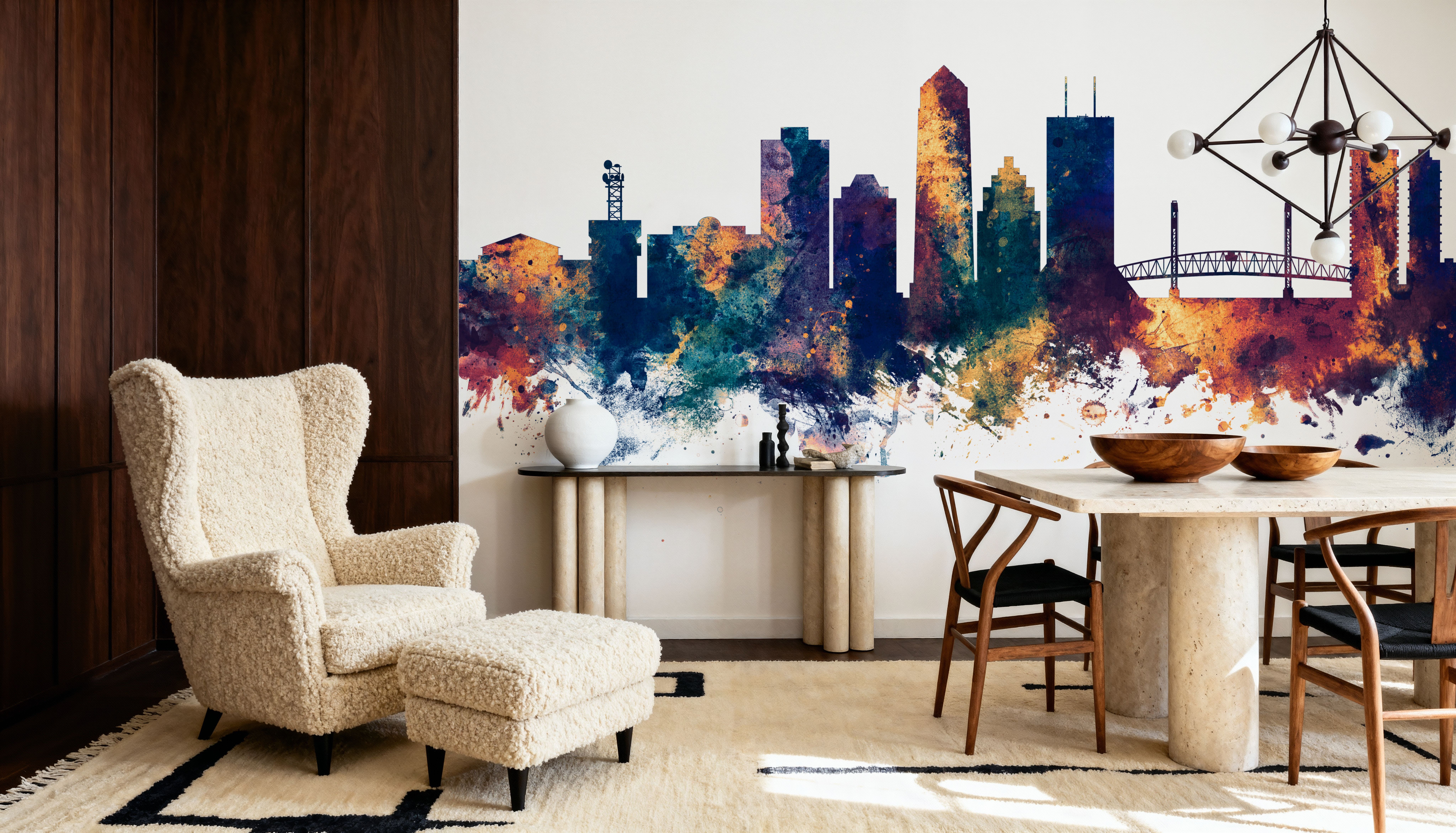 Jacksonville Florida Skyline Blue & Bronze