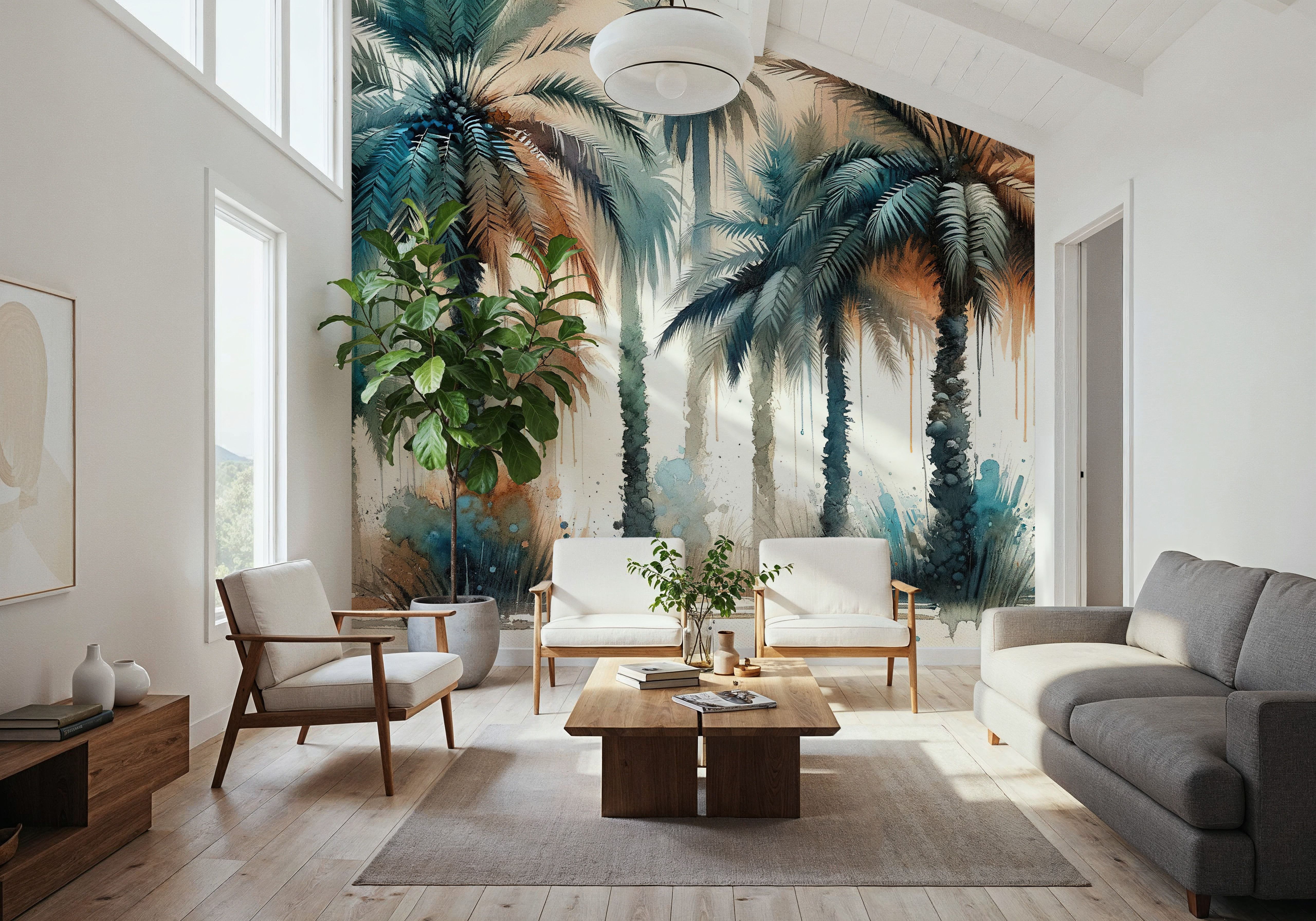 Palm Grove Watercolor