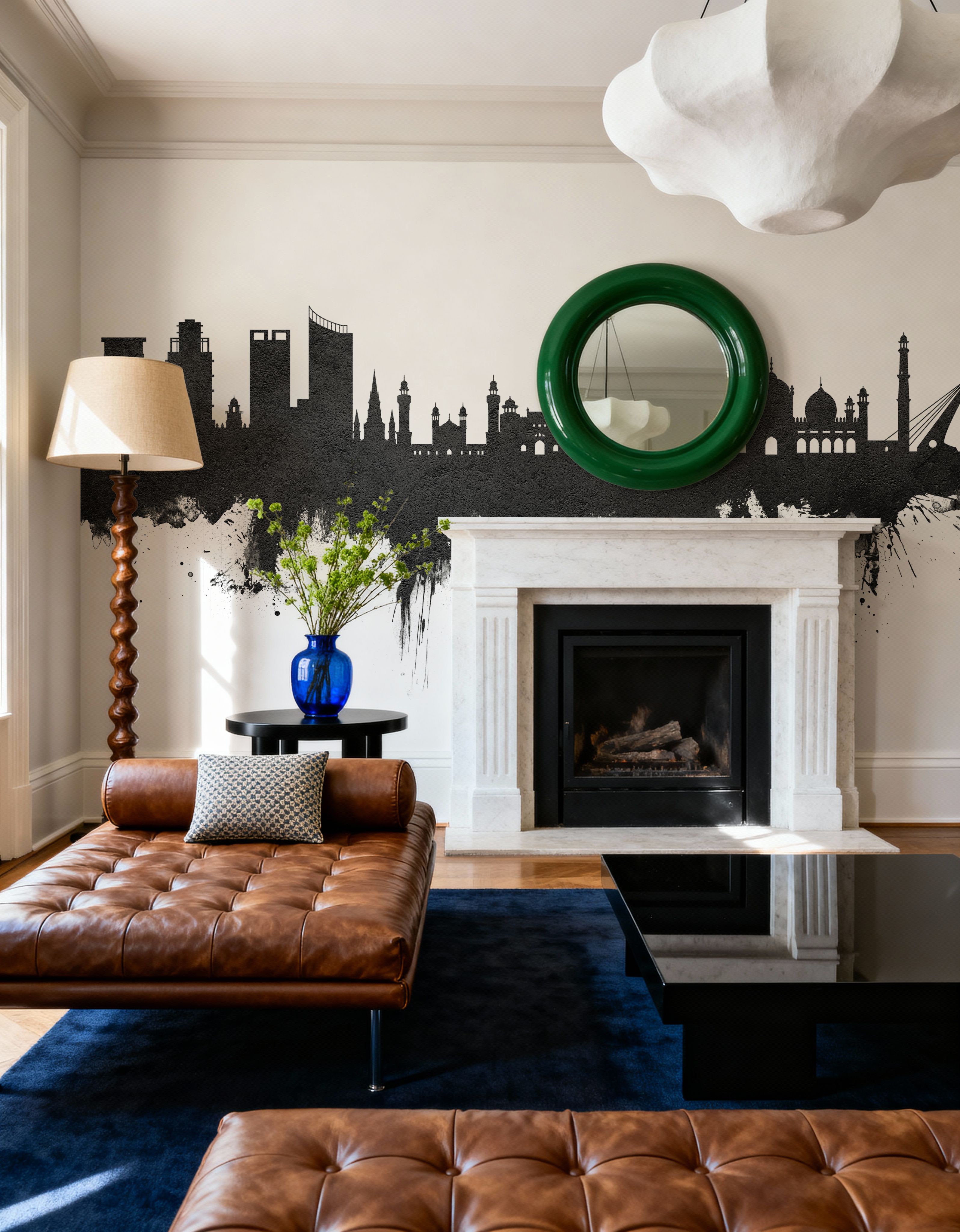 Lahore Pakistan Skyline Black & White