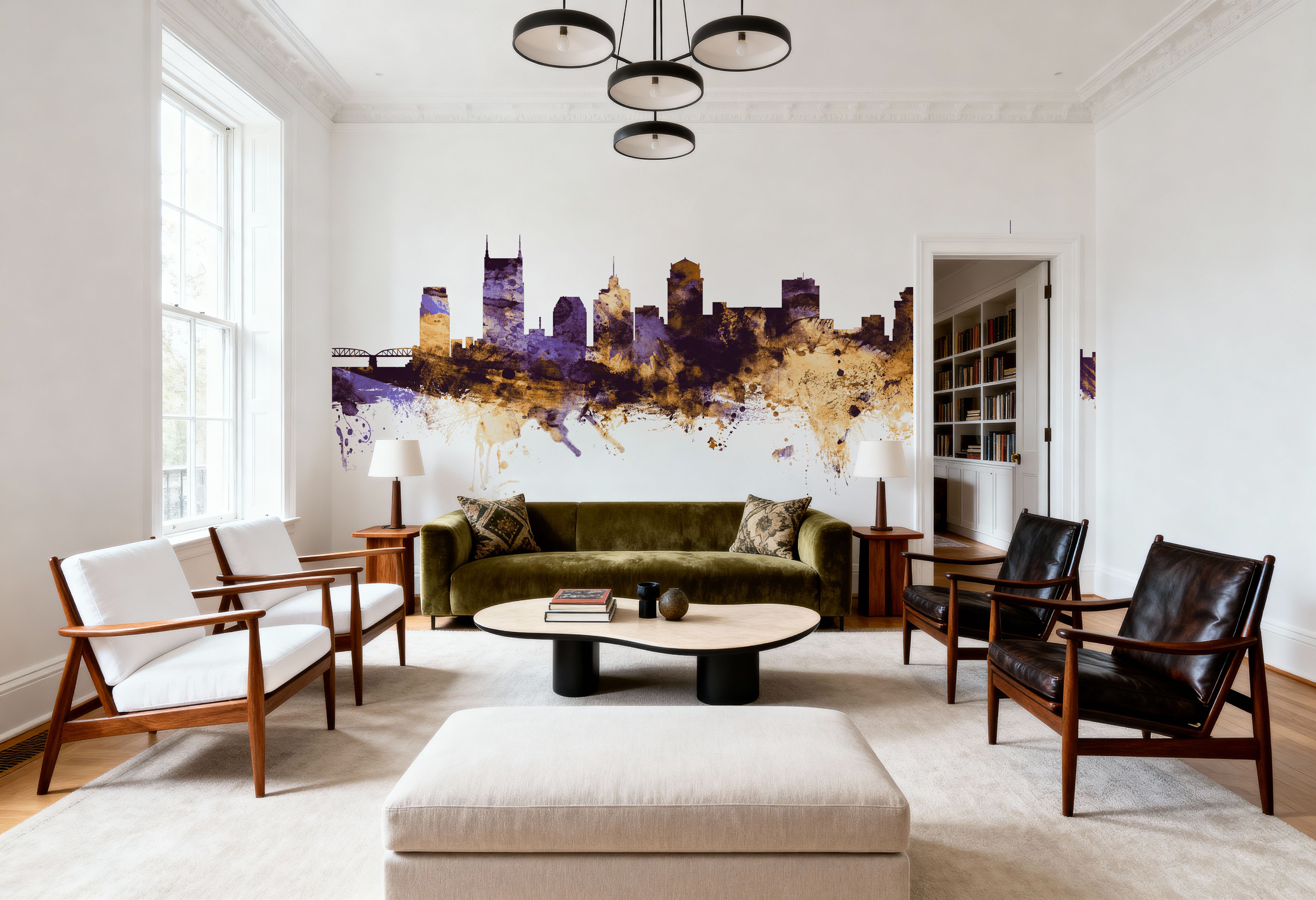 Nashville Tennessee Skyline Purple & Gold