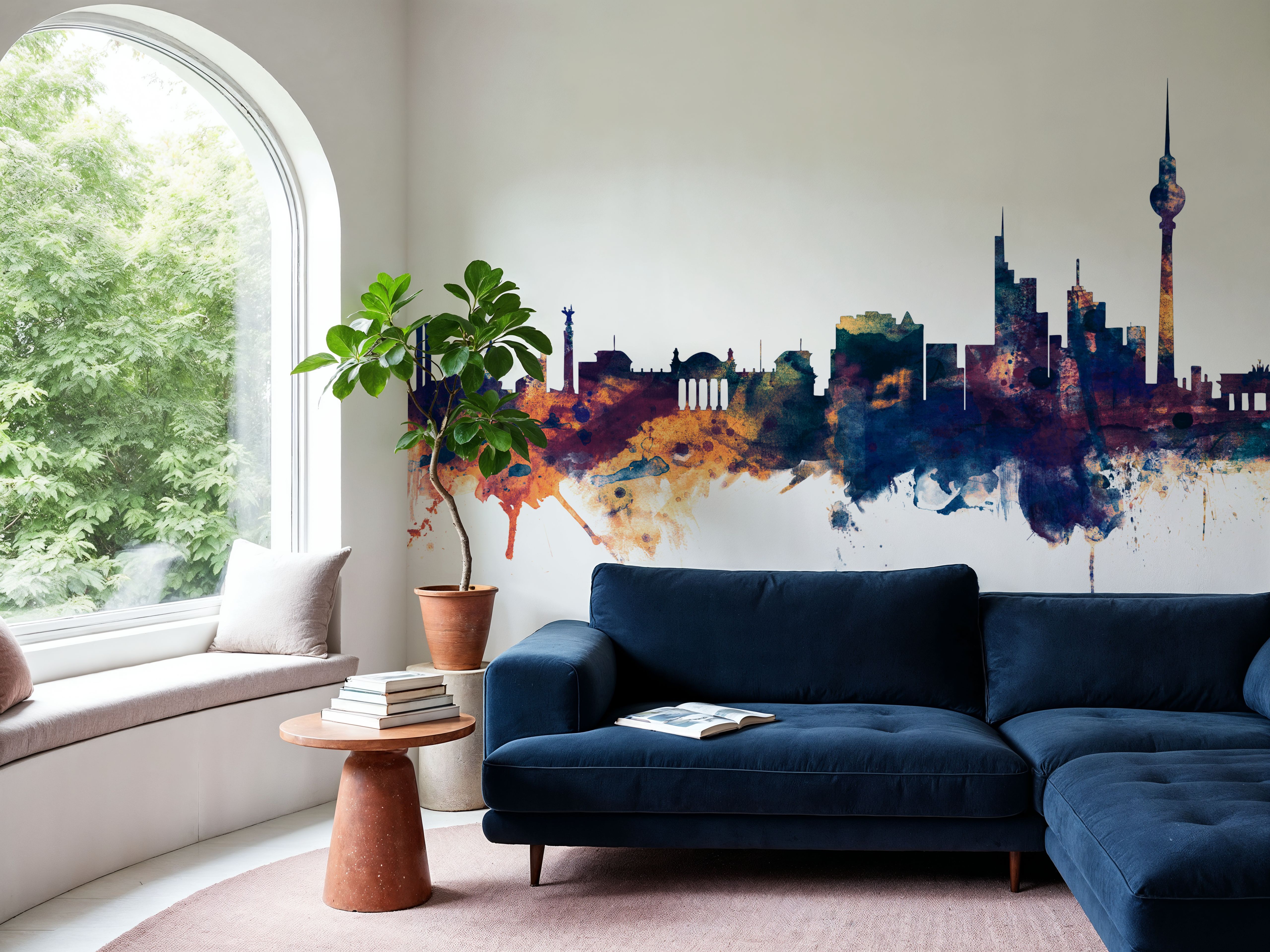 Berlin Skyline Blue & Bronze