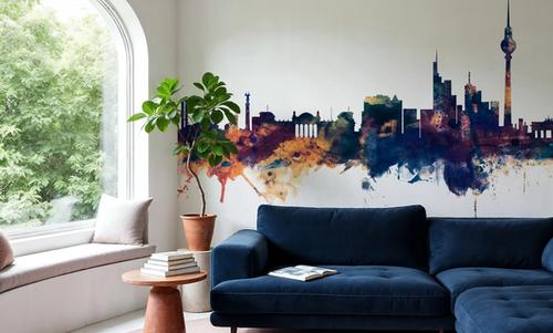Berlin Skyline Blue & Bronze