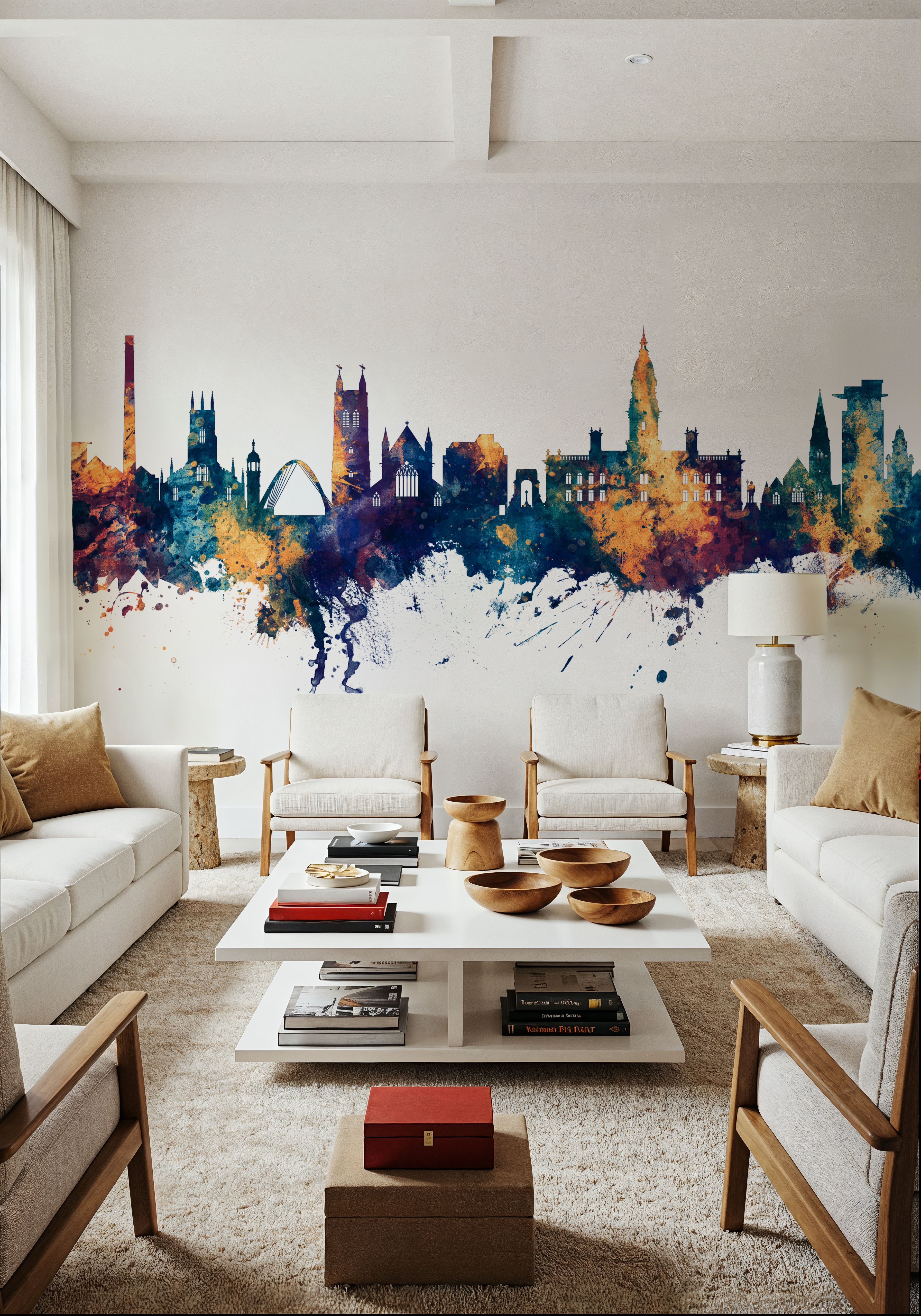 Bolton England Skyline Blue & Bronze