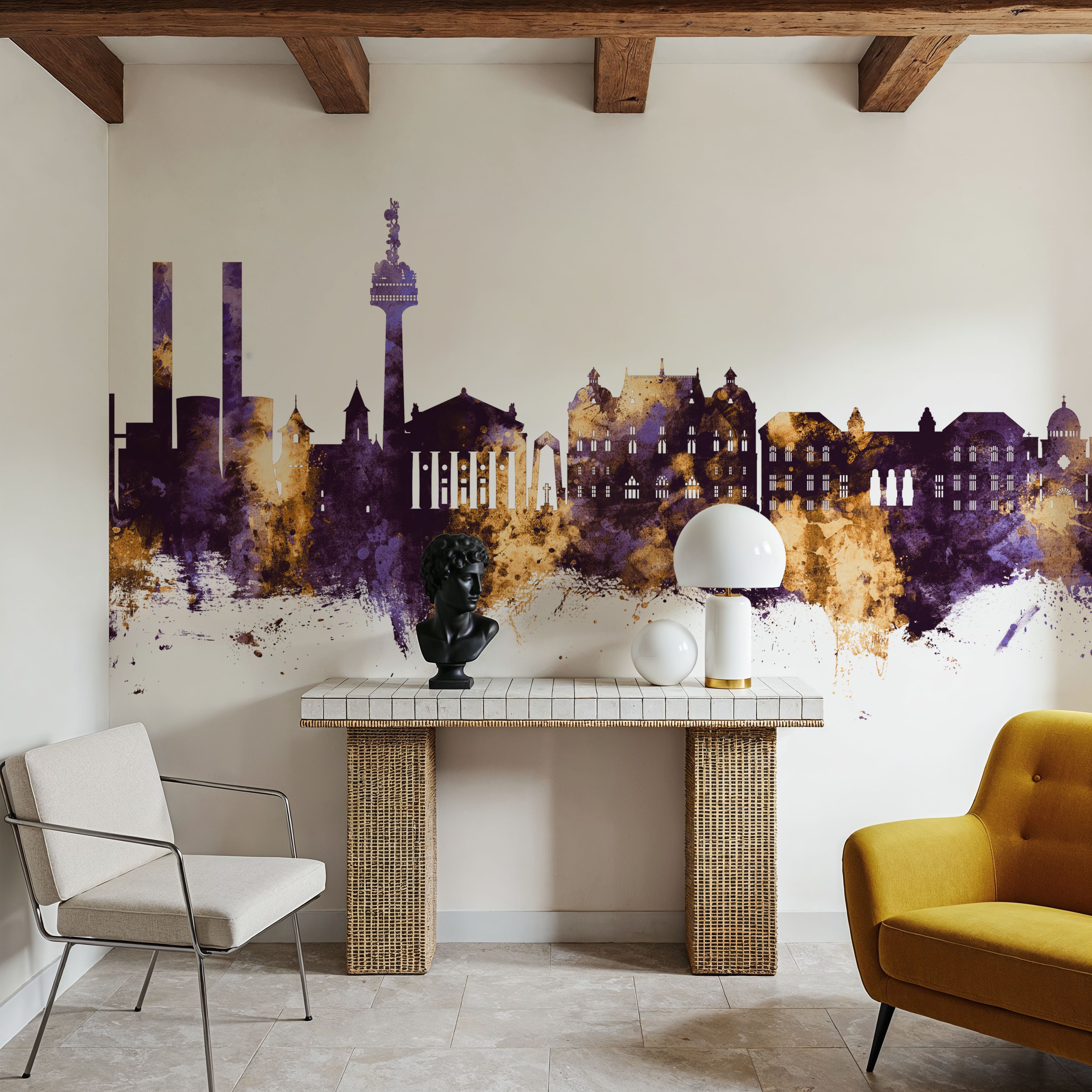 Galaţi Romania Skyline Purple & Gold