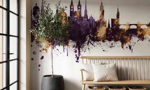 Würzburg Germany Skyline Purple & Gold