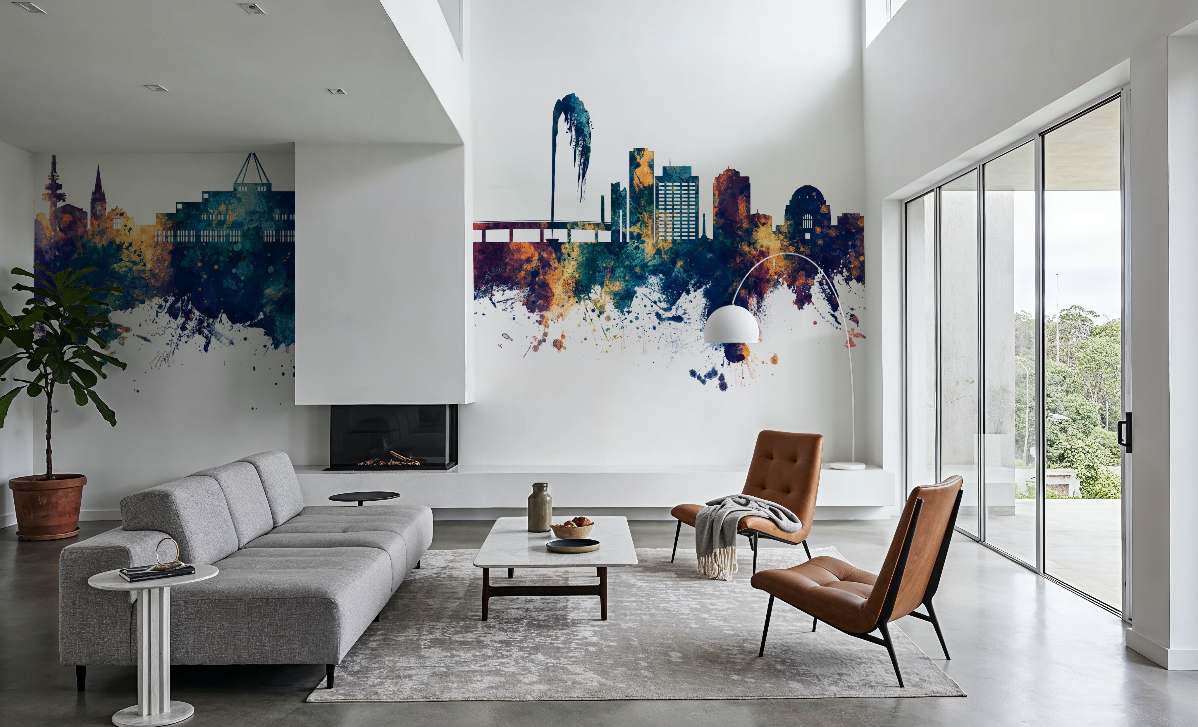 Canberra Skyline Blue & Bronze